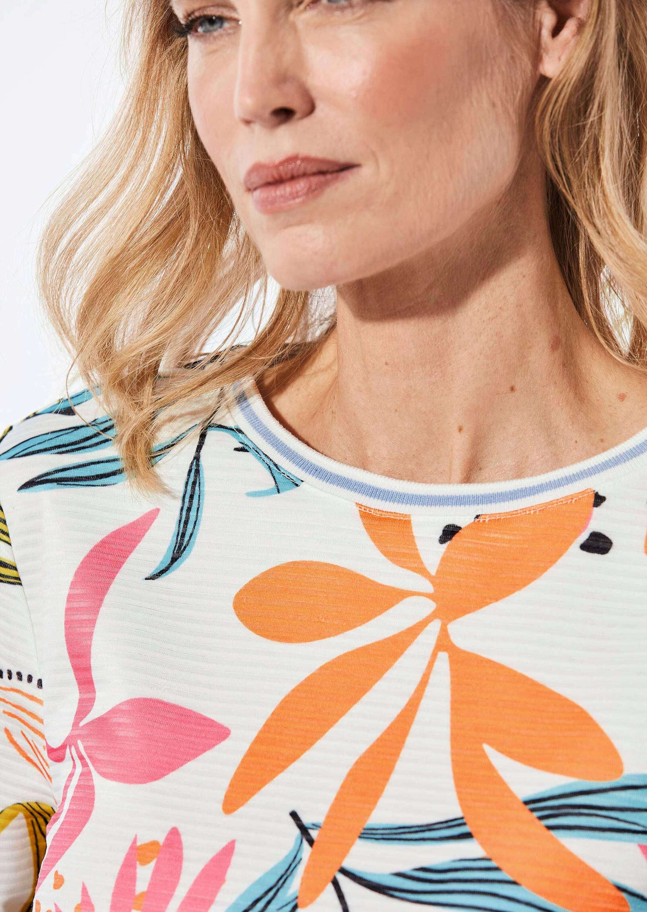GOLDNER Print-Shirt »Kurzgröße Sweatshirt mit U-Boot-Ausschnitt«
