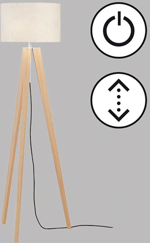 Fischer & Honsel Stehlampe »Shine-Wood« E27 2 Stk. made in Germany in grau, Größe Höhe: 164 cm