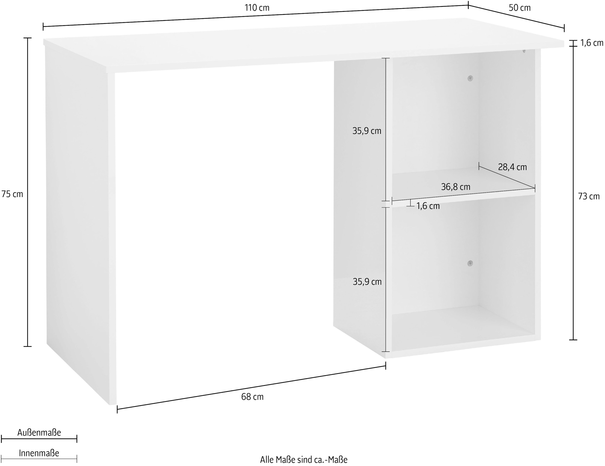 INOSIGN Schreibtisch »Conti«, Breite 110 cm