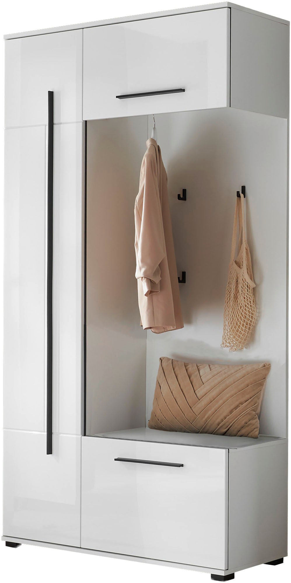 Home affaire Kompaktgarderobe »Cantara Flurgarderobe, modern, 2 Farben, 111 cm breit« vielseitig einsetzbar, unterschiedliche Stauraummöglichkeiten