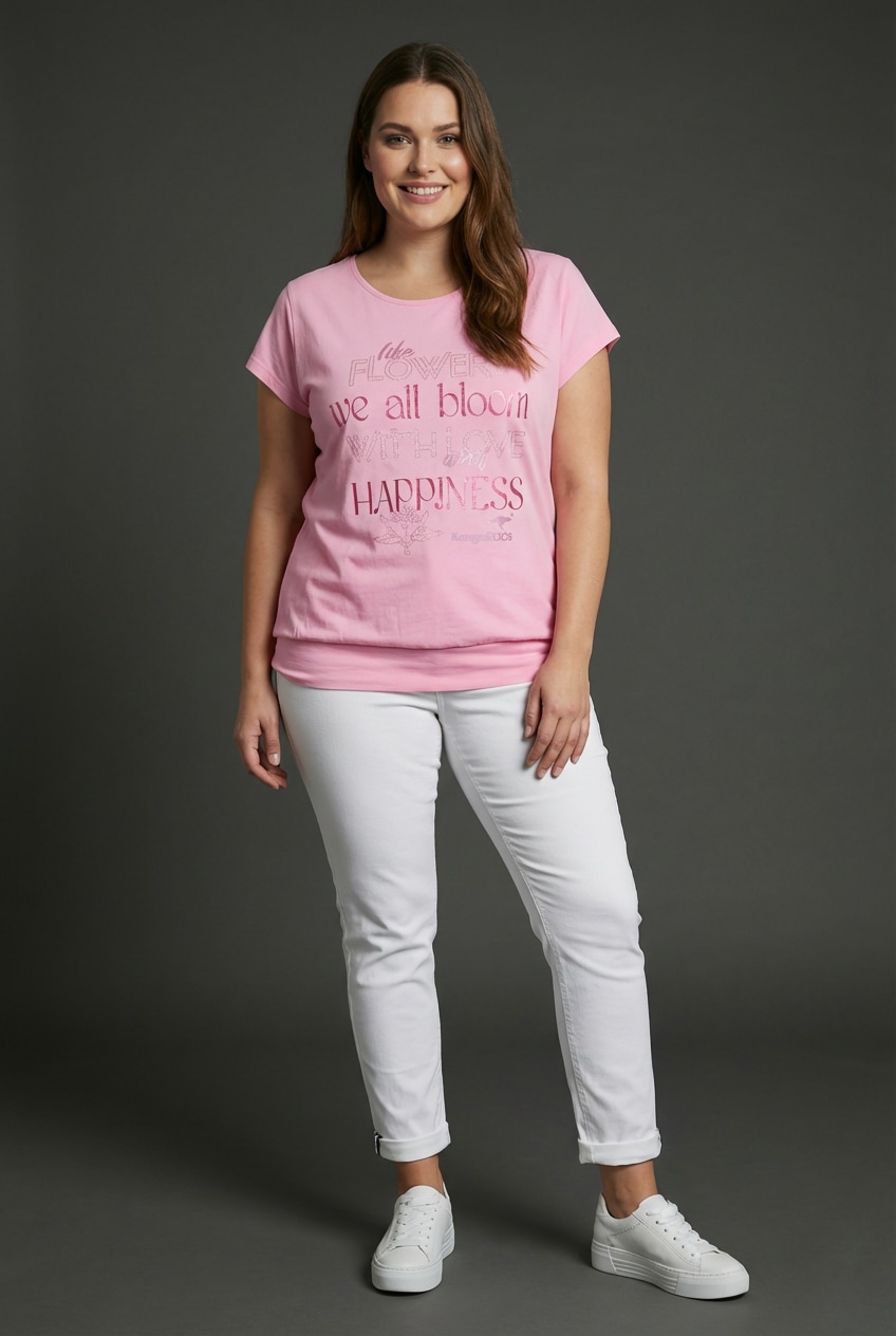 KangaROOS T-Shirt Figurumspielende Passform, breiter Bund am Saum, große Größen