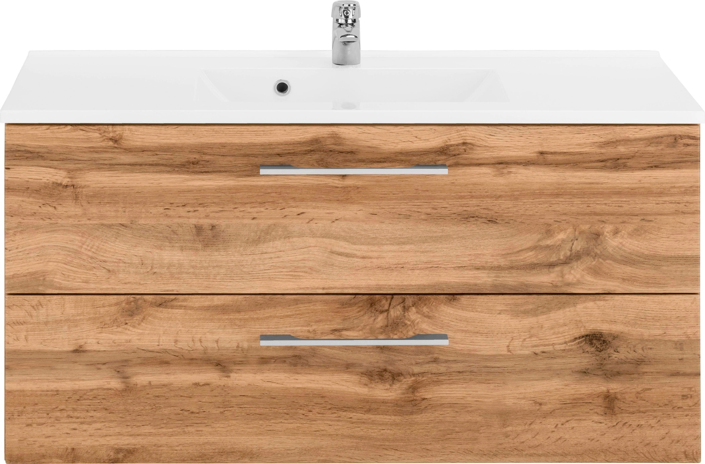 welltime Waschbeckenunterschrank »Soria«, Badmöbel Waschtisch inkl. Waschbecken, Breite 100 cm