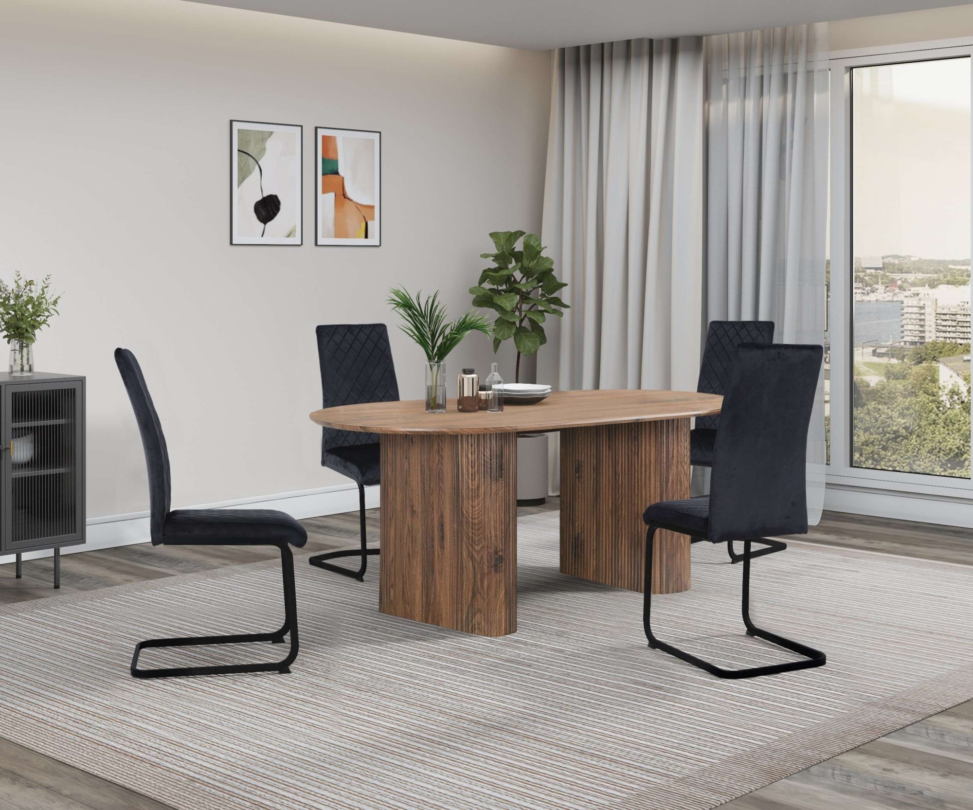 OTTO home Esszimmerstuhl »Valbourg«, 2 St., Freischwinger, gepolsterte Rückenlehne und Sitzfläche, Sitzhöhe 48 cm