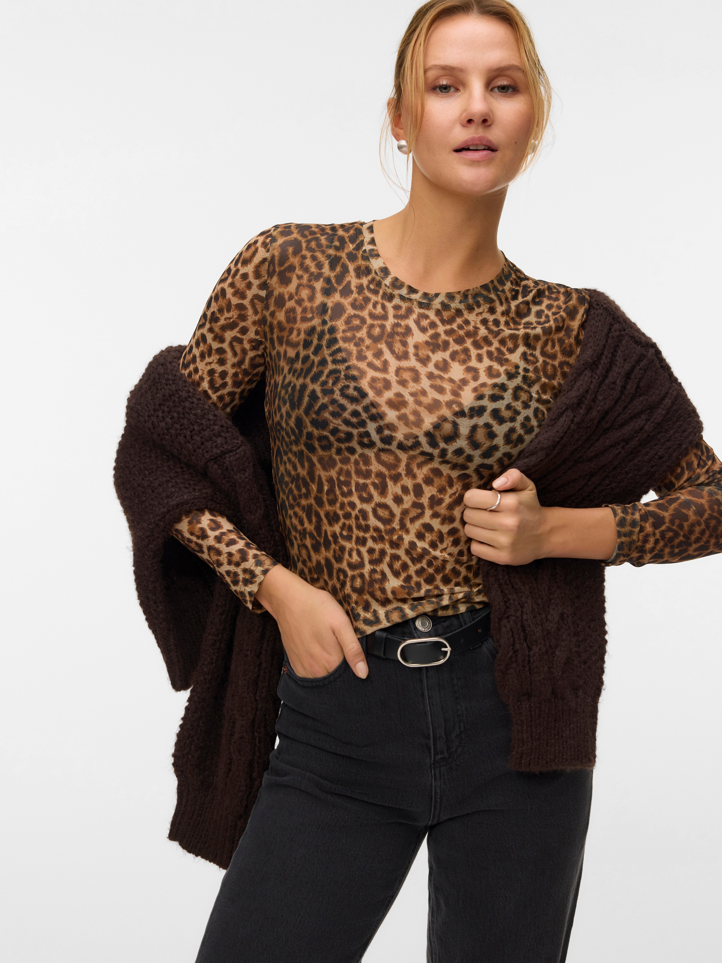 Vero Moda Langarmshirt »VMLOVA LS MESH TOP JRS NOOS«