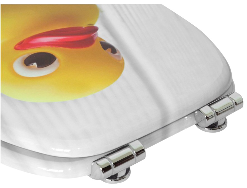 Sanilo Badaccessoire-Set »Ente«, (Komplett-Set, 3 tlg.), bestehend aus WC-Sitz, Badteppich und Waschbeckenstöpsel