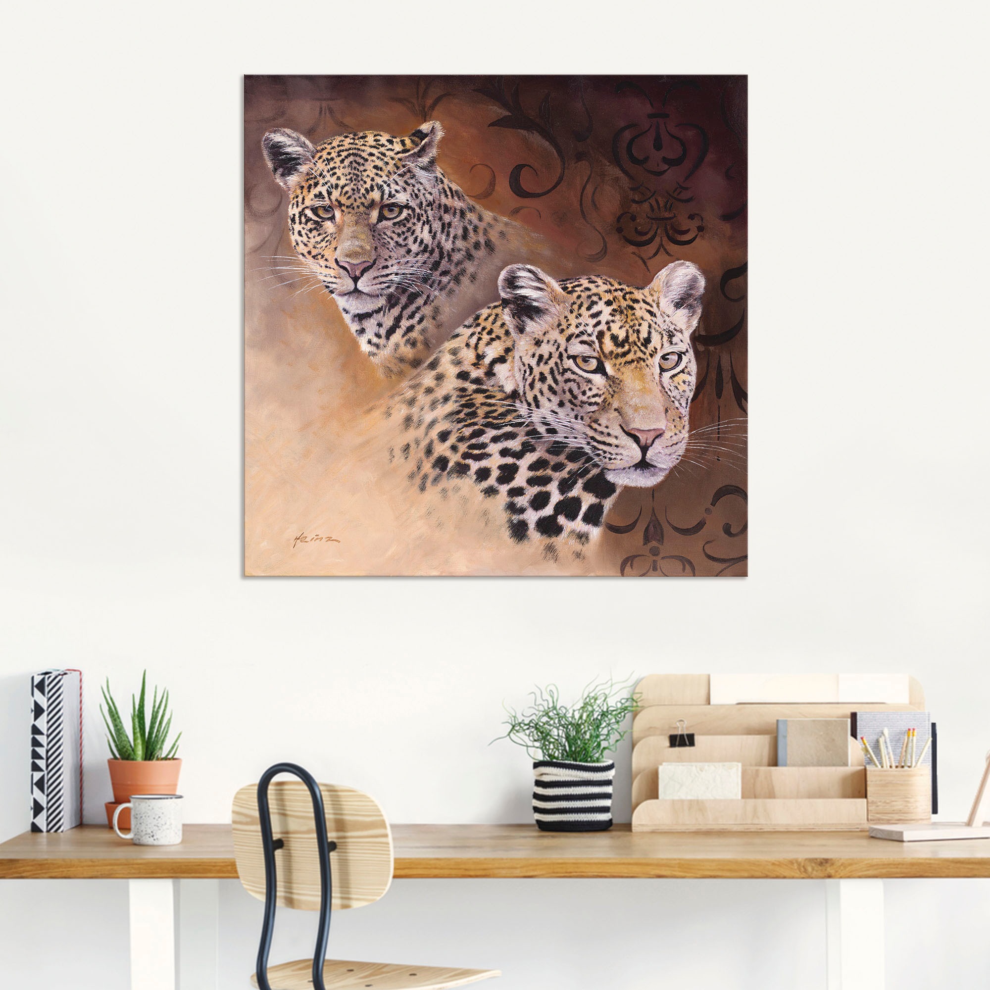 Artland Wandbild »Leoparden«, Wildtiere, (1 St.), als Alubild, Outdoorbild, Leinwandbild, Poster in verschied. Größen