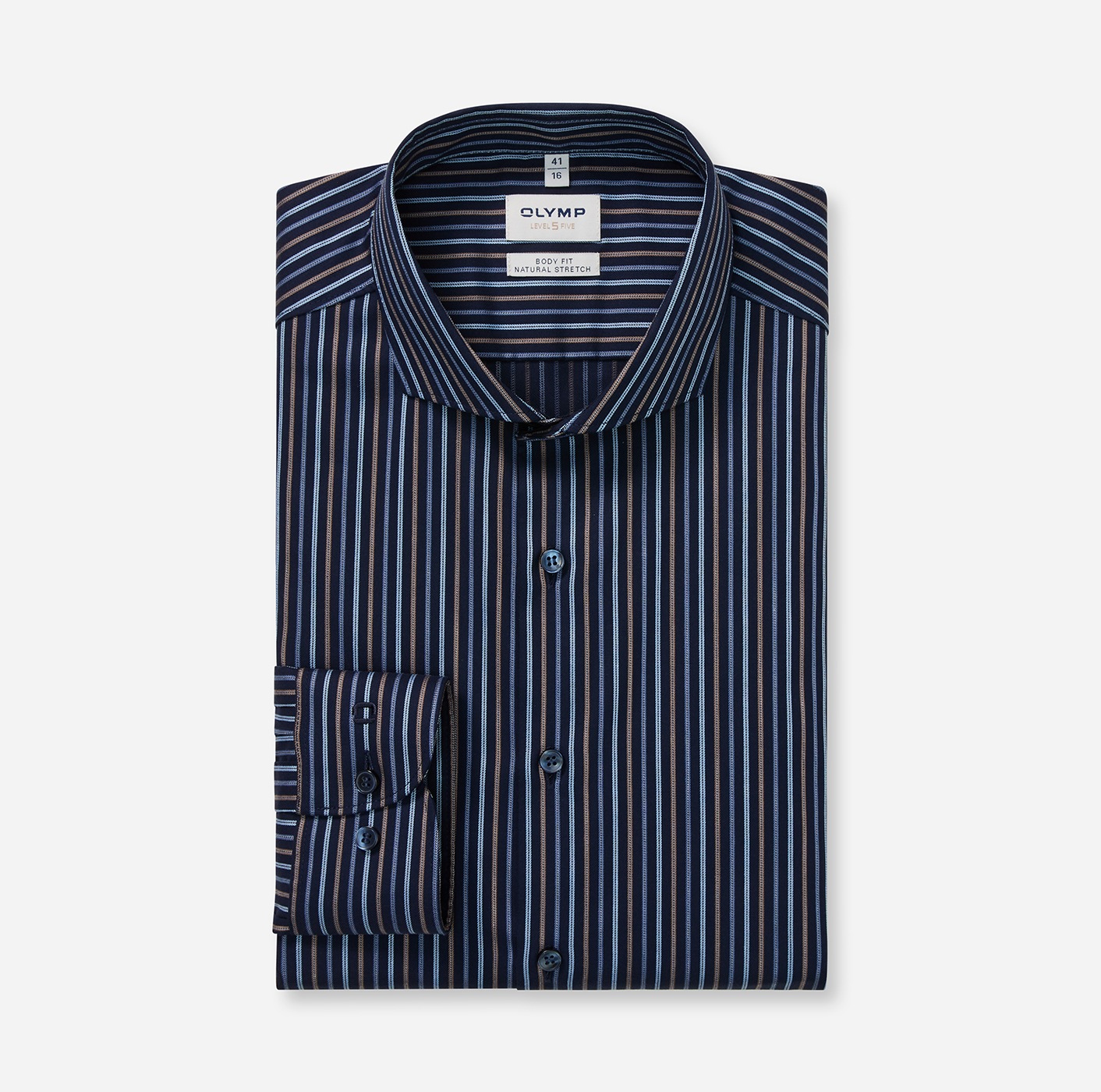 OLYMP Langarmhemd »Level Five« Businesshemd, body fit, Haifischkragen, gestreift