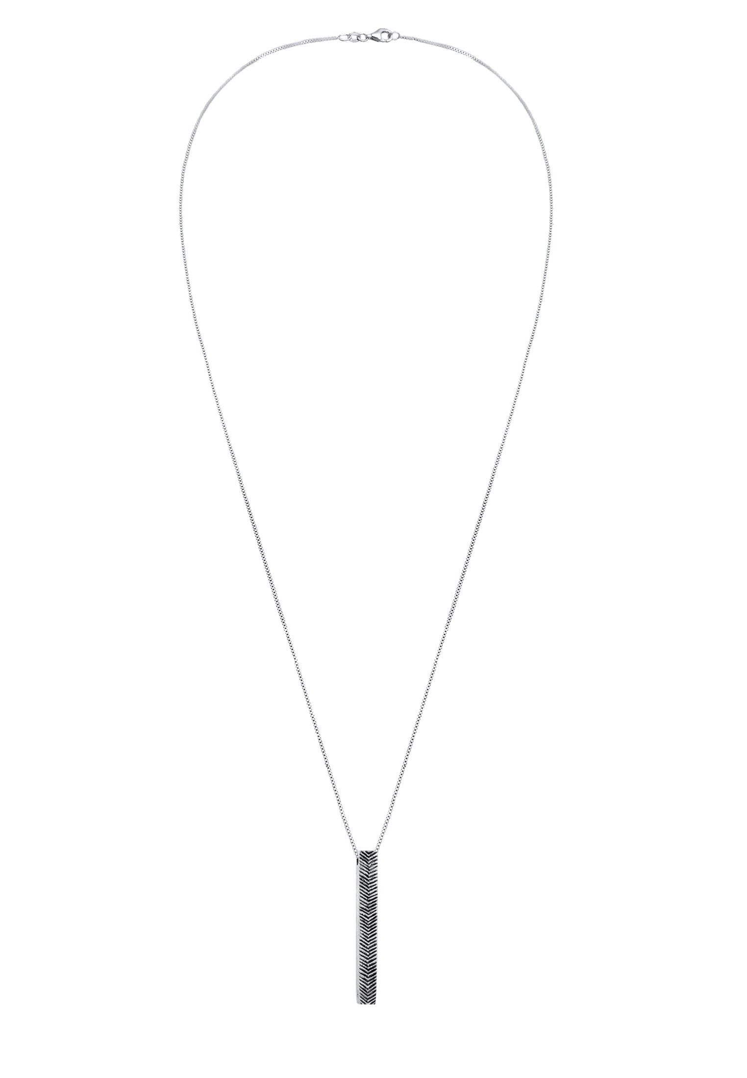 Kuzzoi Lange Kette »Halskette Herren Panzerkette Stab Barren 925 Silber«