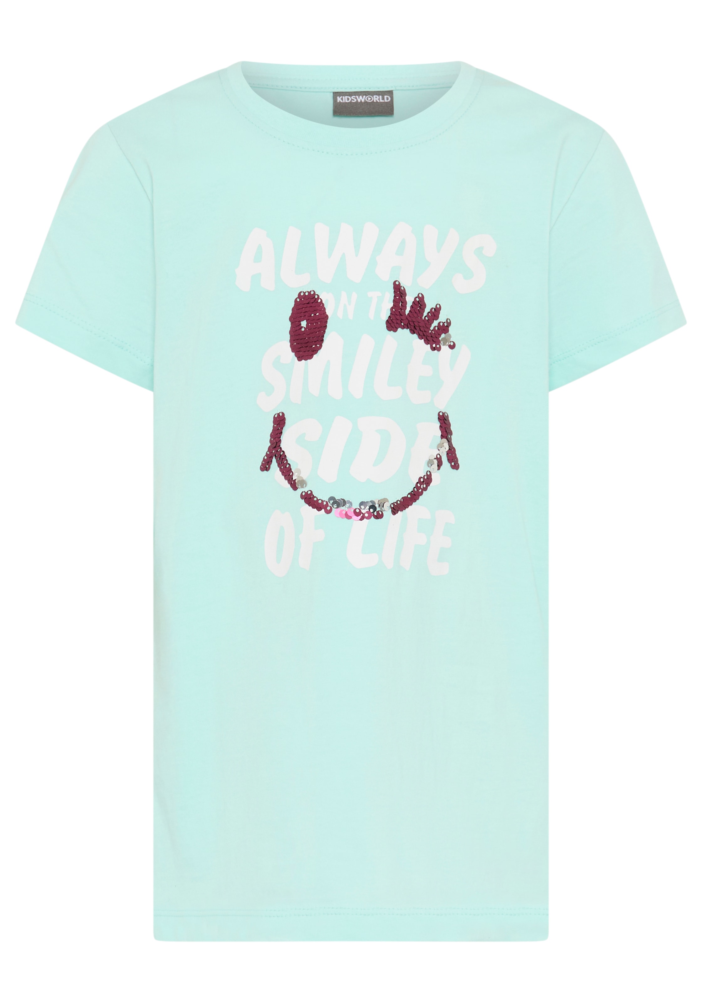 KIDSWORLD T-Shirt »mit Wendepailletten« Kurzarm,  Basic-Passform,  mit Pailletten,  bedruckt