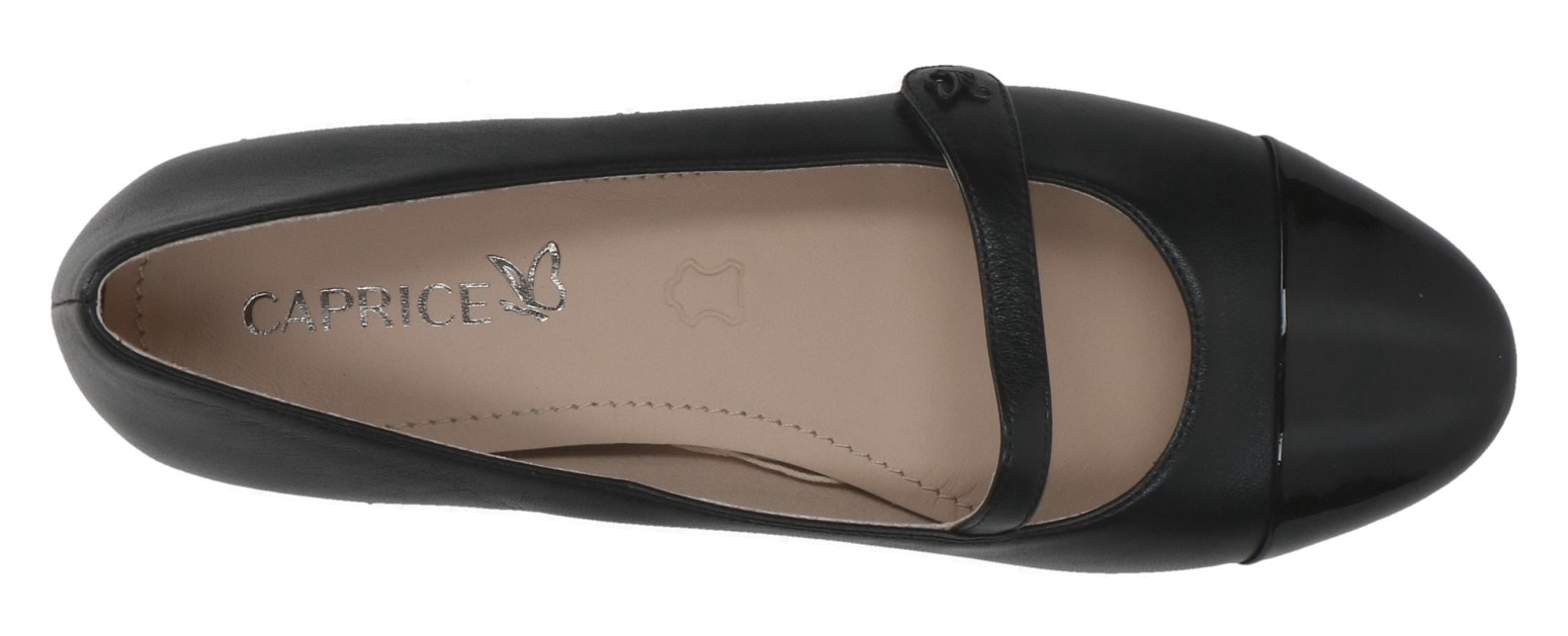 Caprice Riemchenballerina, Bequemschuh, Businessschuh, Flats mit Klettverschluss-Riemchen