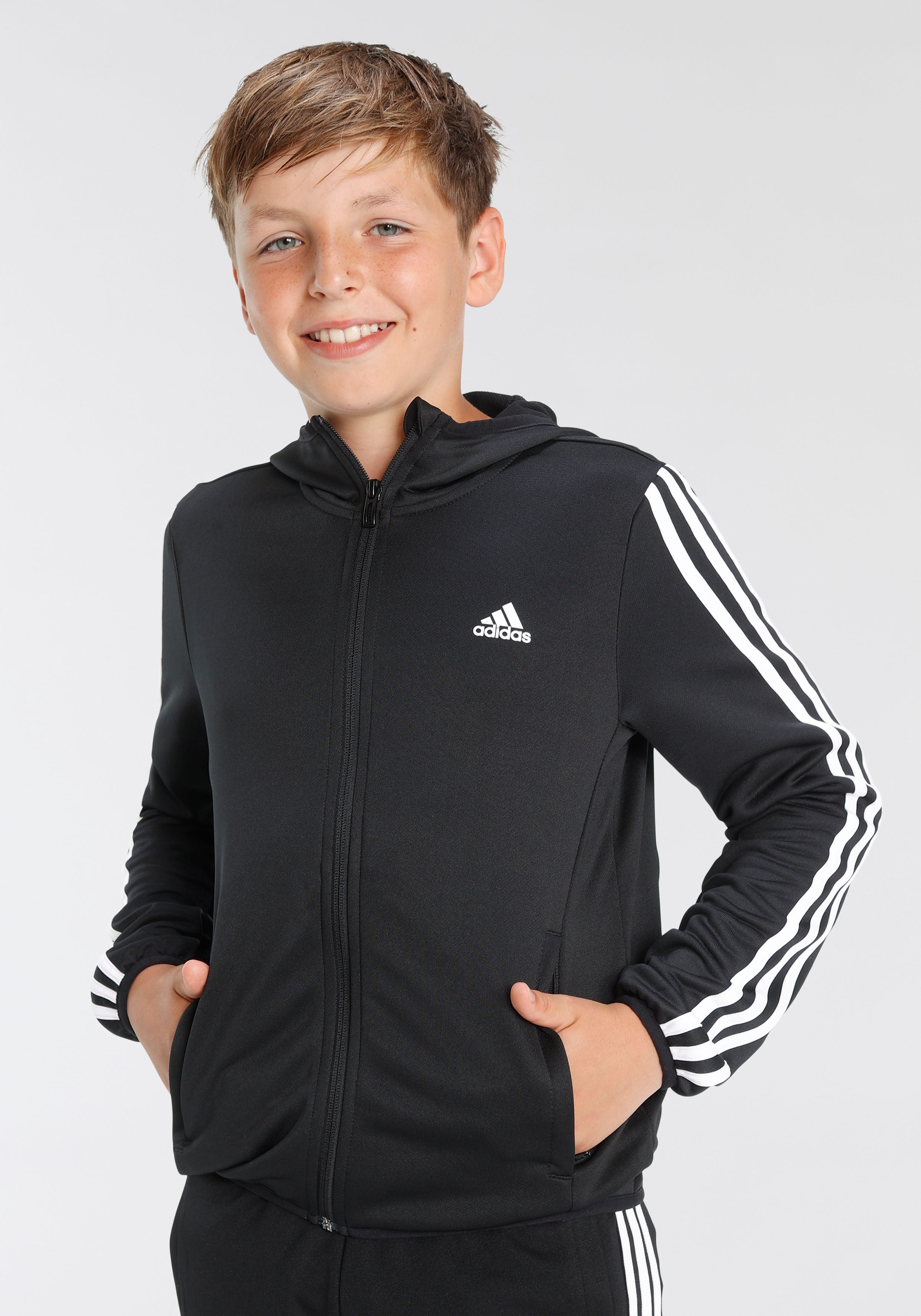 adidas Performance Kapuzensweatjacke »DESIGNED 2 MOVE 3-STREIFEN KAPUZENJACKE«