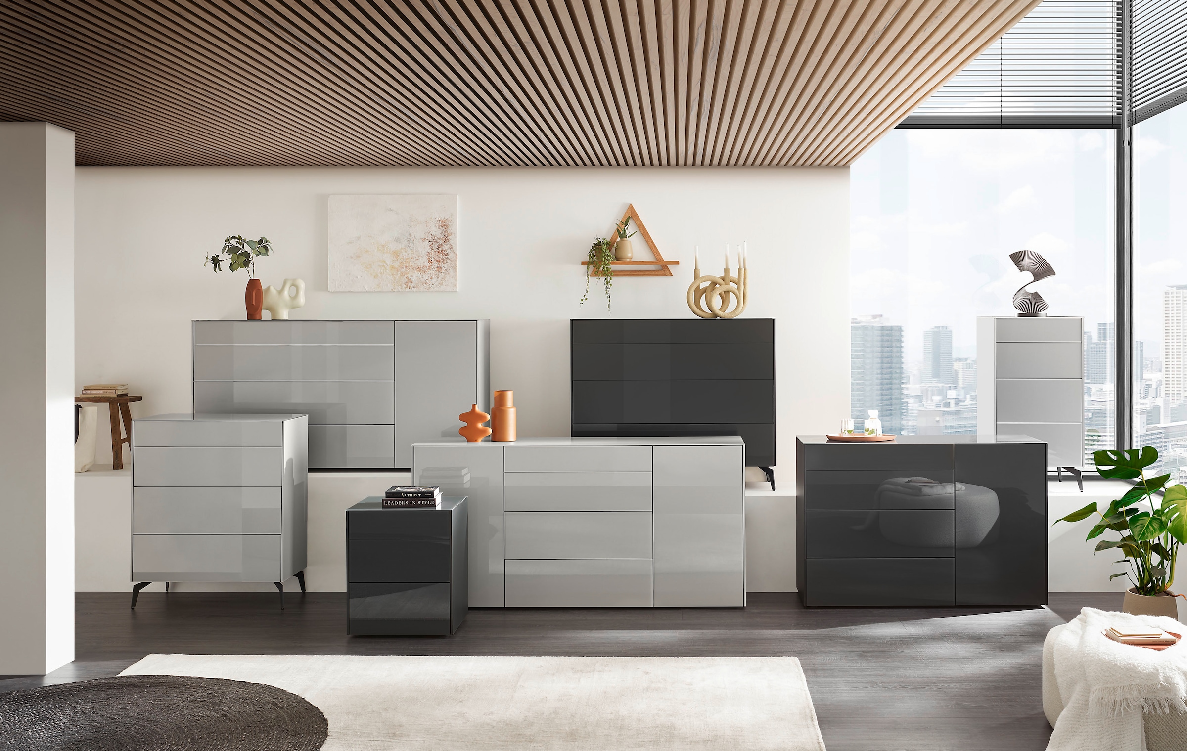 Mäusbacher Kommode »Imola TOPSELLER!«, Kommode mit Glasfront und Glasoberplatte