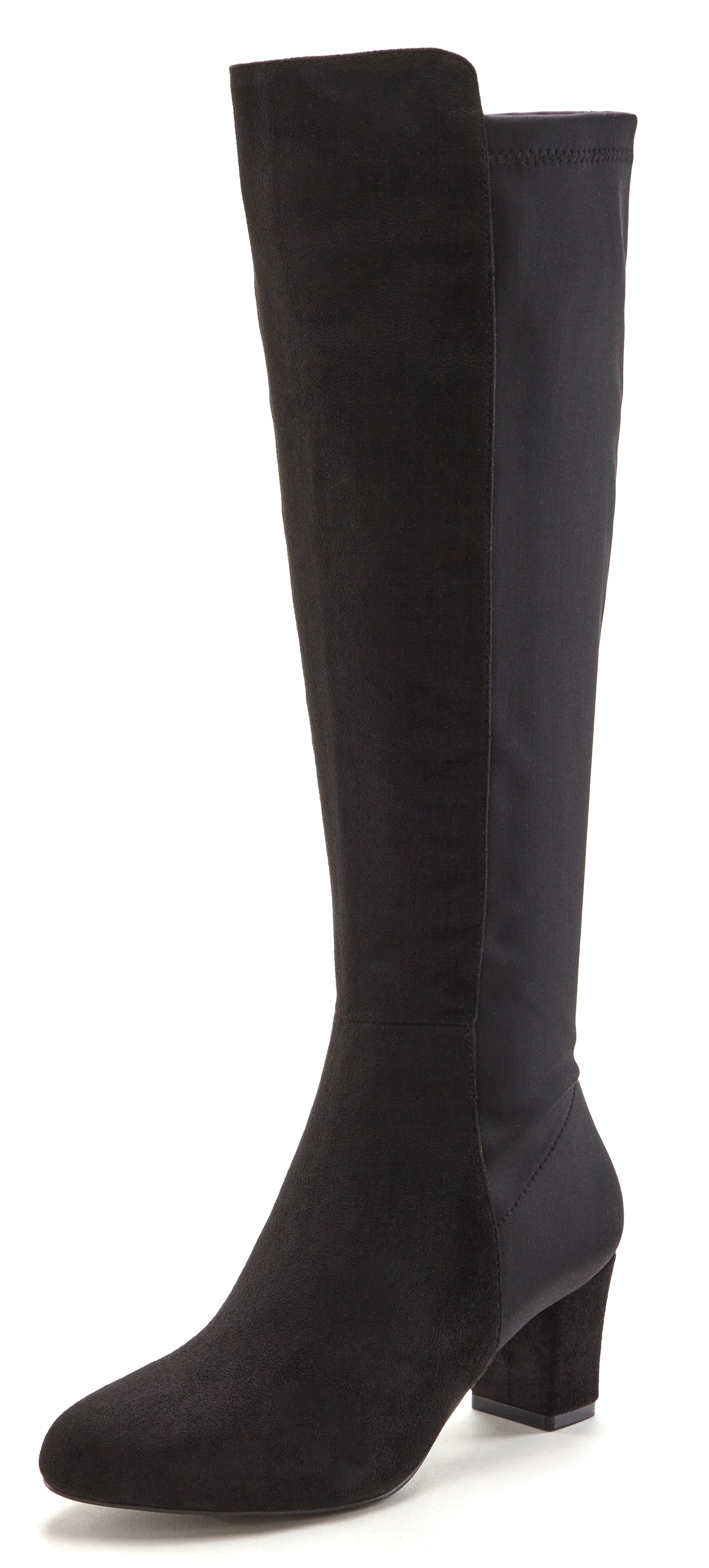 LASCANA Stiefel, mit Stretcheinsatz und Langschaft, Stiefelette, Langer Stiefel VEGAN