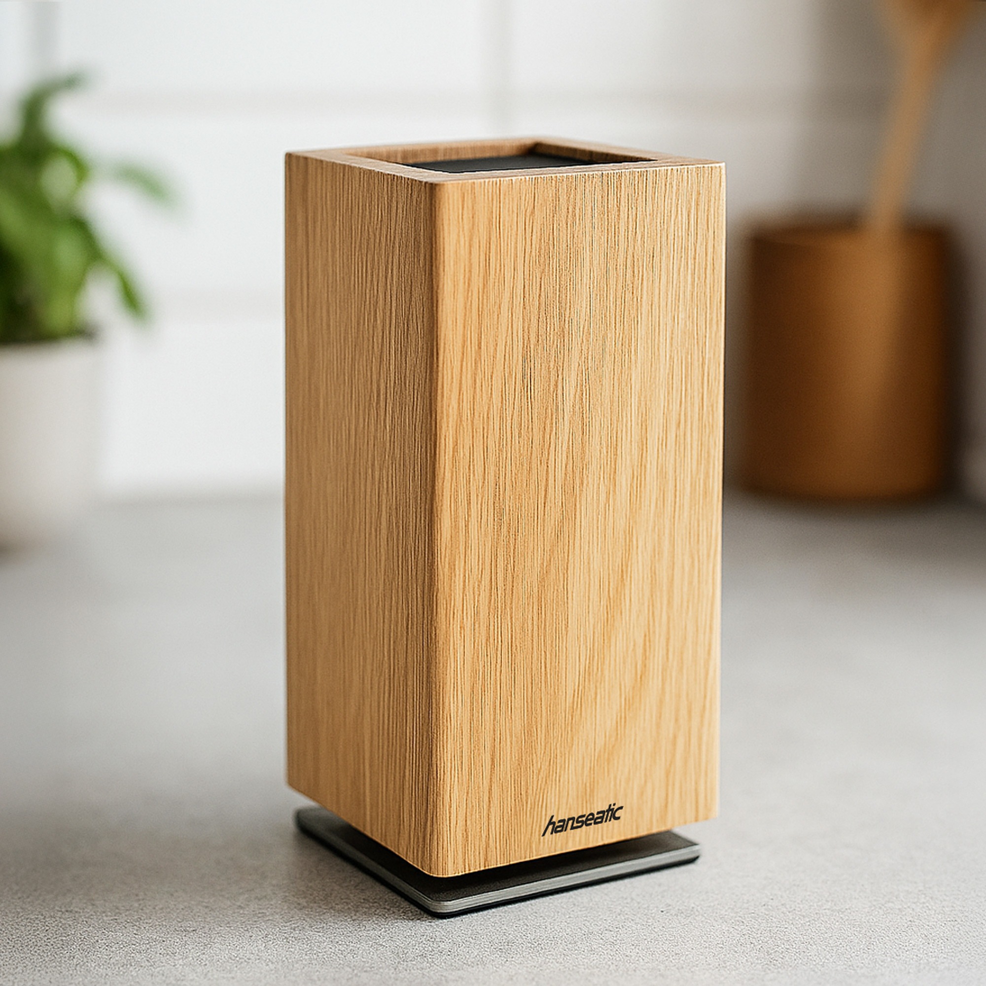 Hanseatic Magnet-Messerblock »hanseatic PREMIUM, Messerblock aus Eichenholz« 1 Stk. elegantes Design, herausnehmbarer Borsteneinsatz, 360-Grad-drehbar