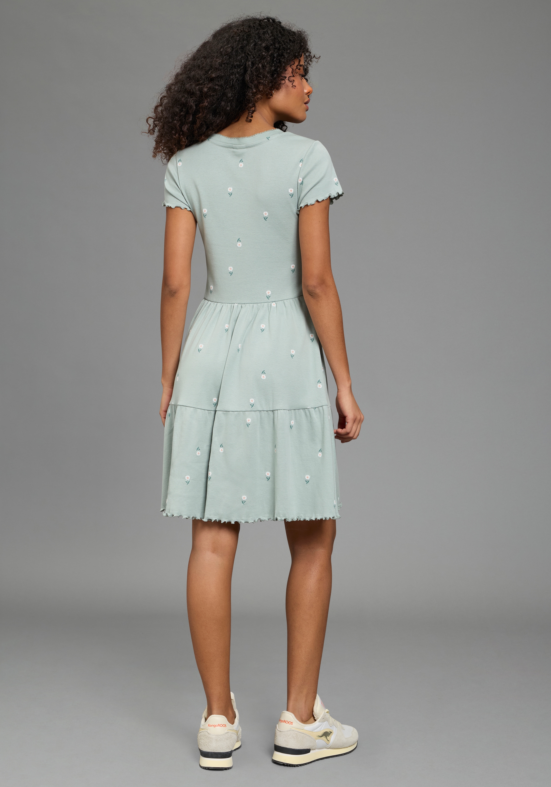 KangaROOS Jerseykleid kniefrei, für Casualmode und Streetwear, aus Baumwolle, Kurzarm