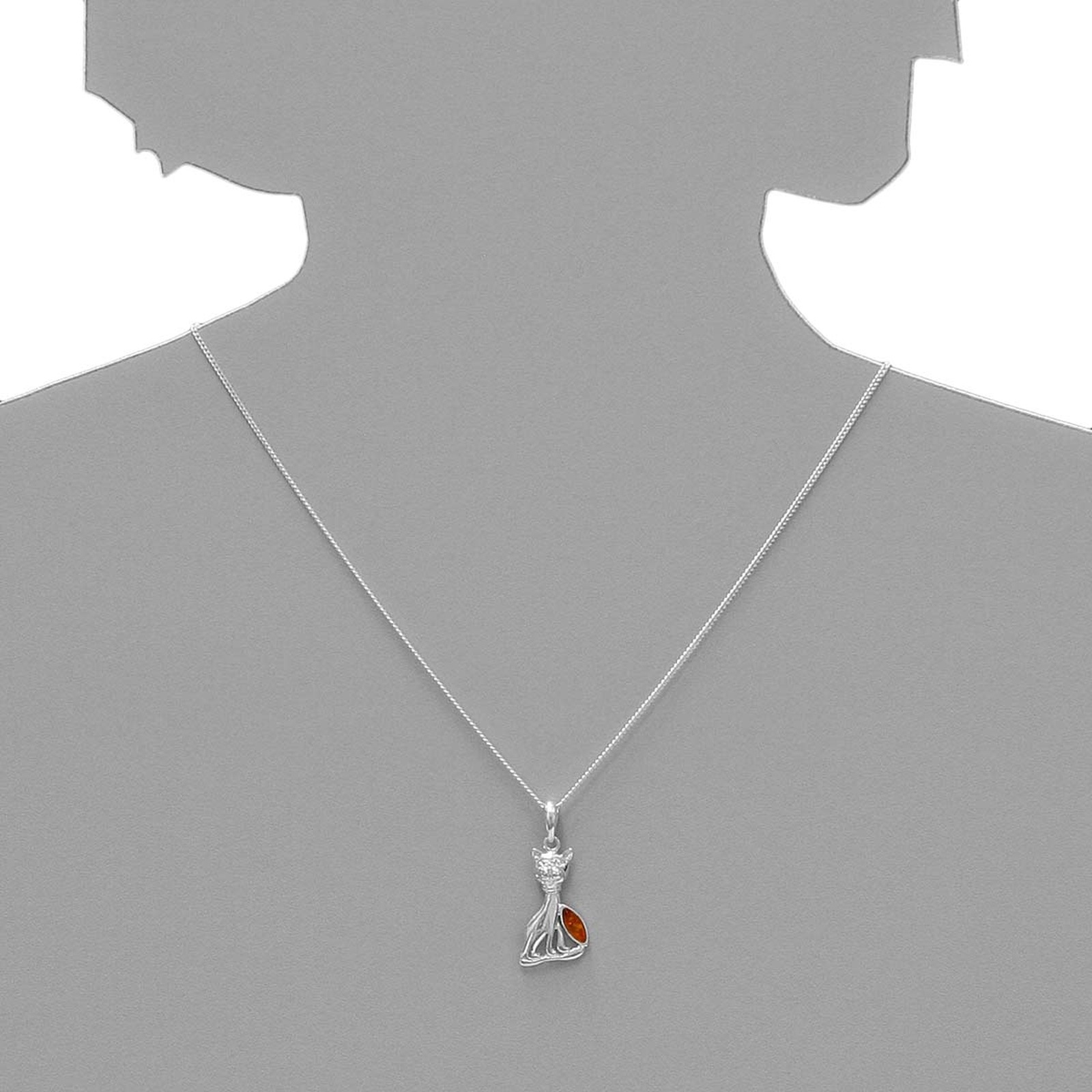 OSTSEE-SCHMUCK Kettenanhänger »- Katze - Silber 925/000 - Bernstein«