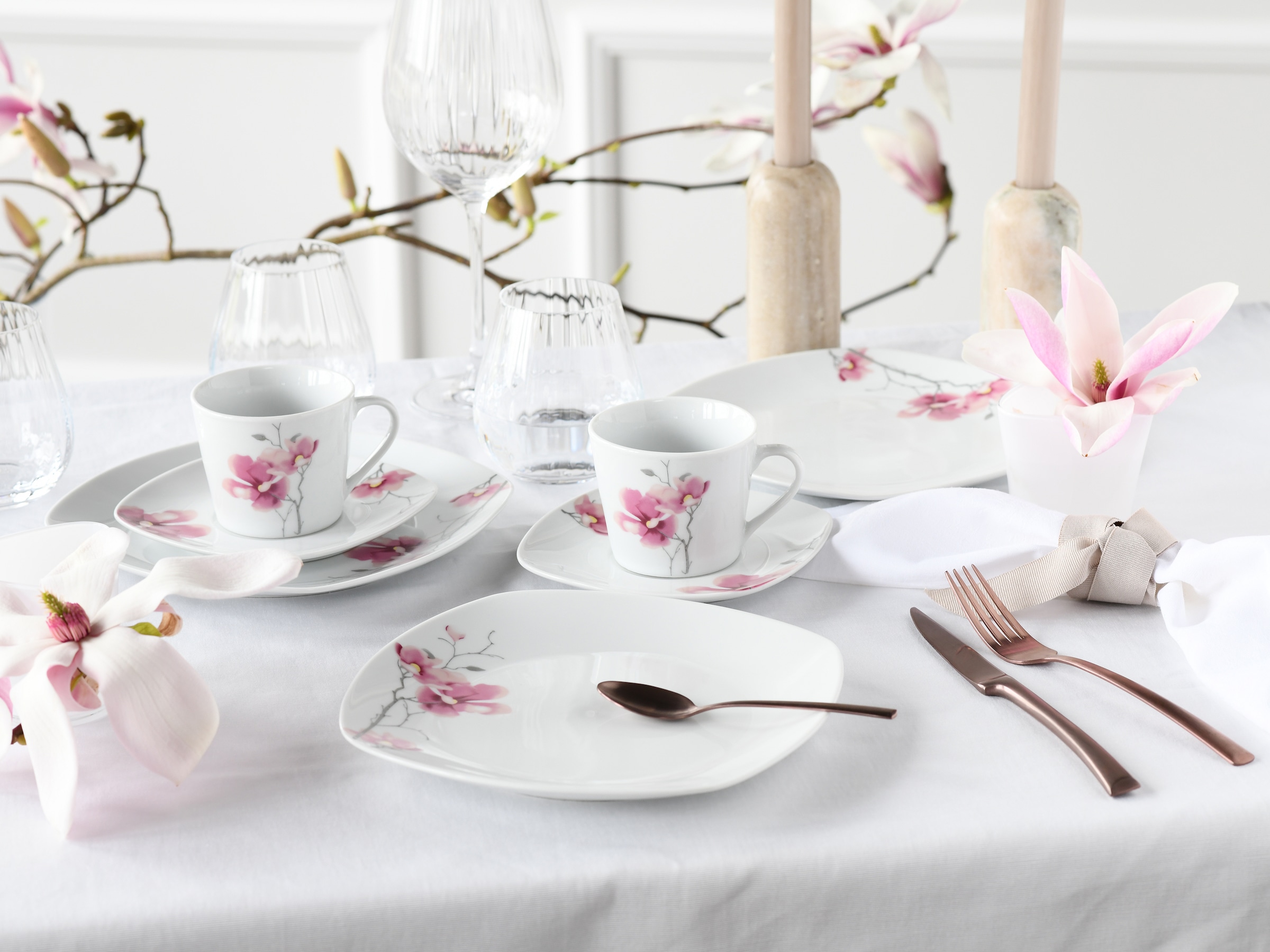 CreaTable Kaffeeservice »Amelie Aiko, Kaffee-Service 18-tlg« Blumendekor