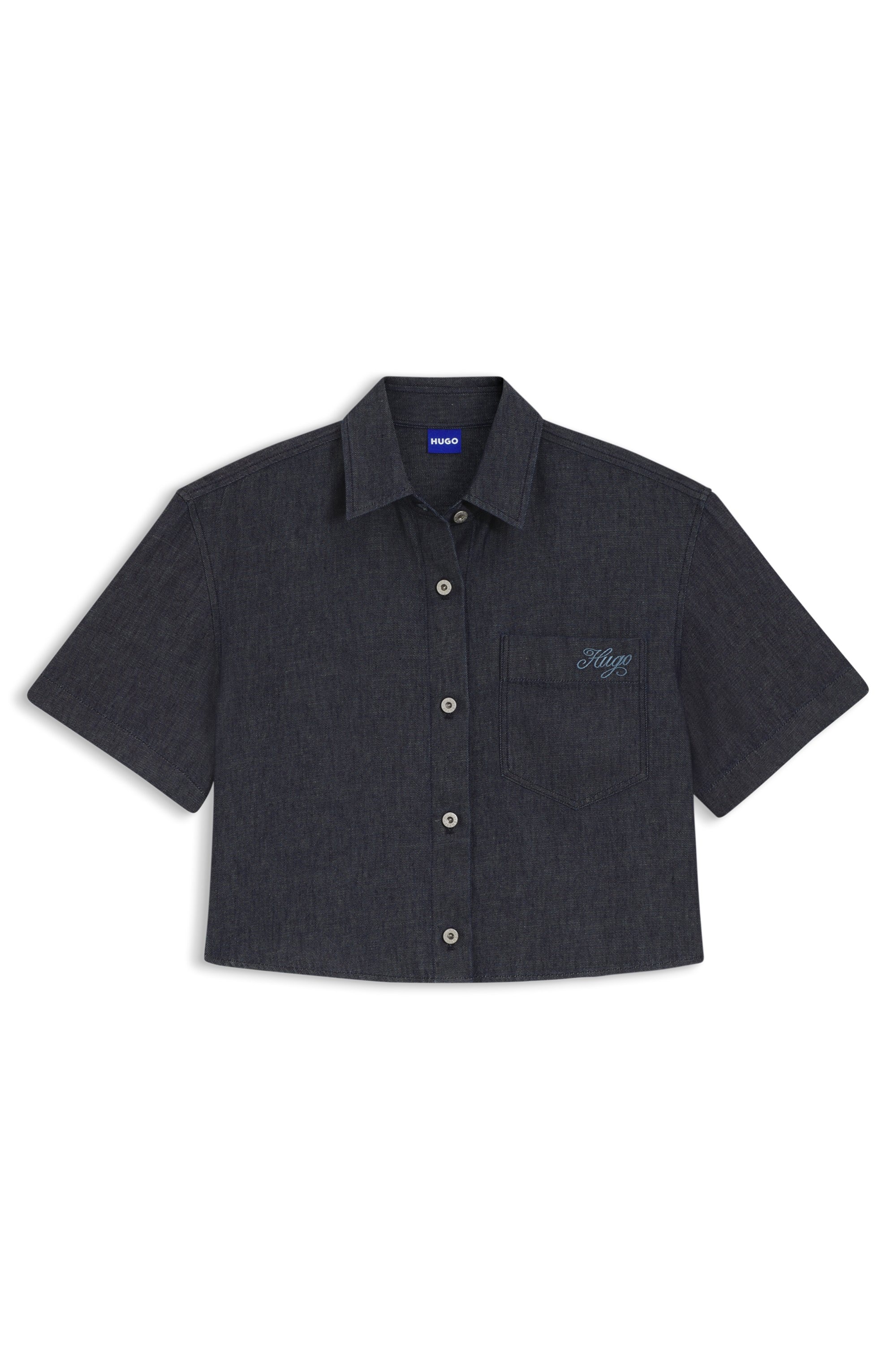 HUGO Blue Hemdbluse »Erynn« Boxy Fit aus sommerlichem Denim