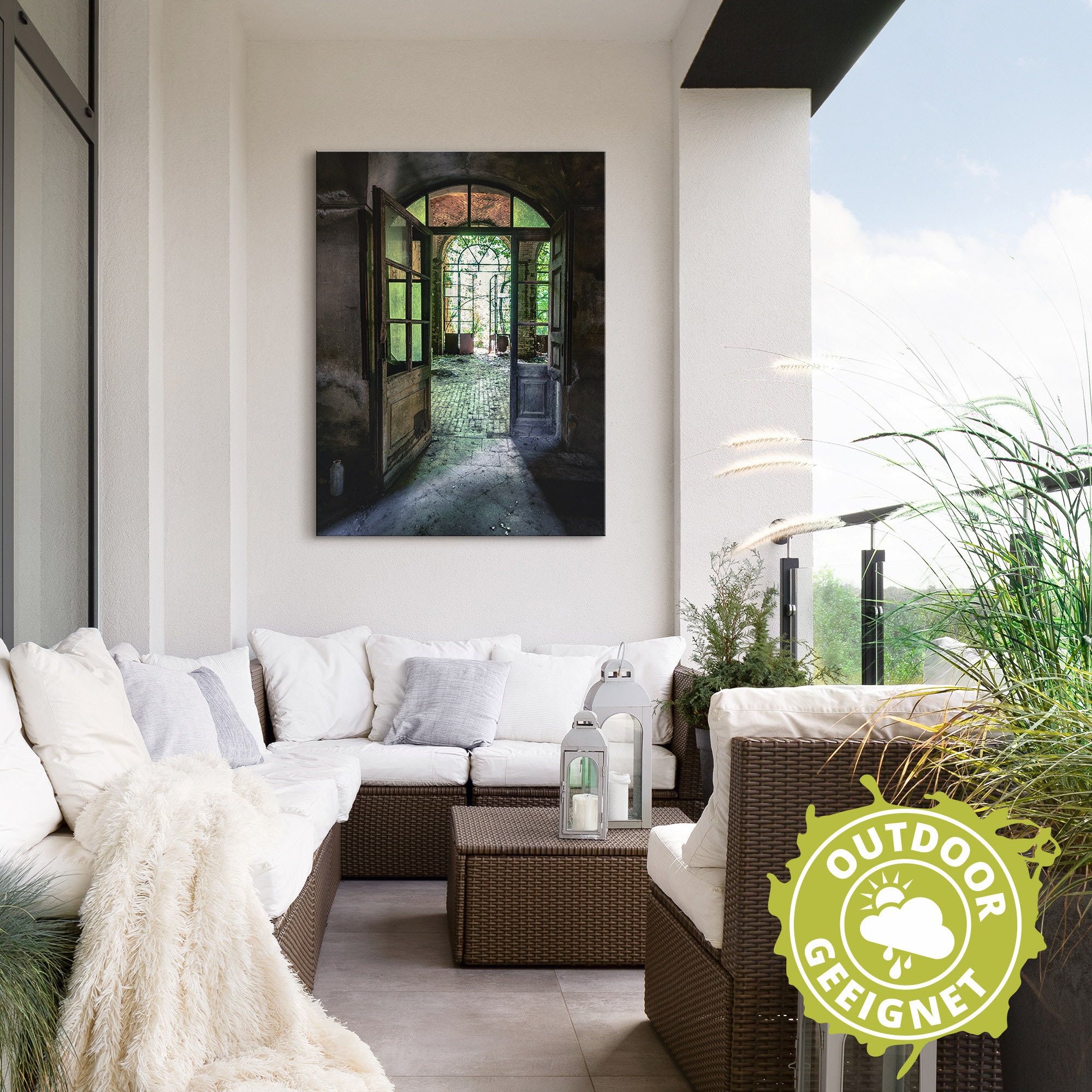 Artland Wandbild »Lost Place - alte Tür Fenster«, Fenster & Türen, (1 St.), als Alubild, Outdoorbild, Leinwandbild, Poster, Wandaufkleber