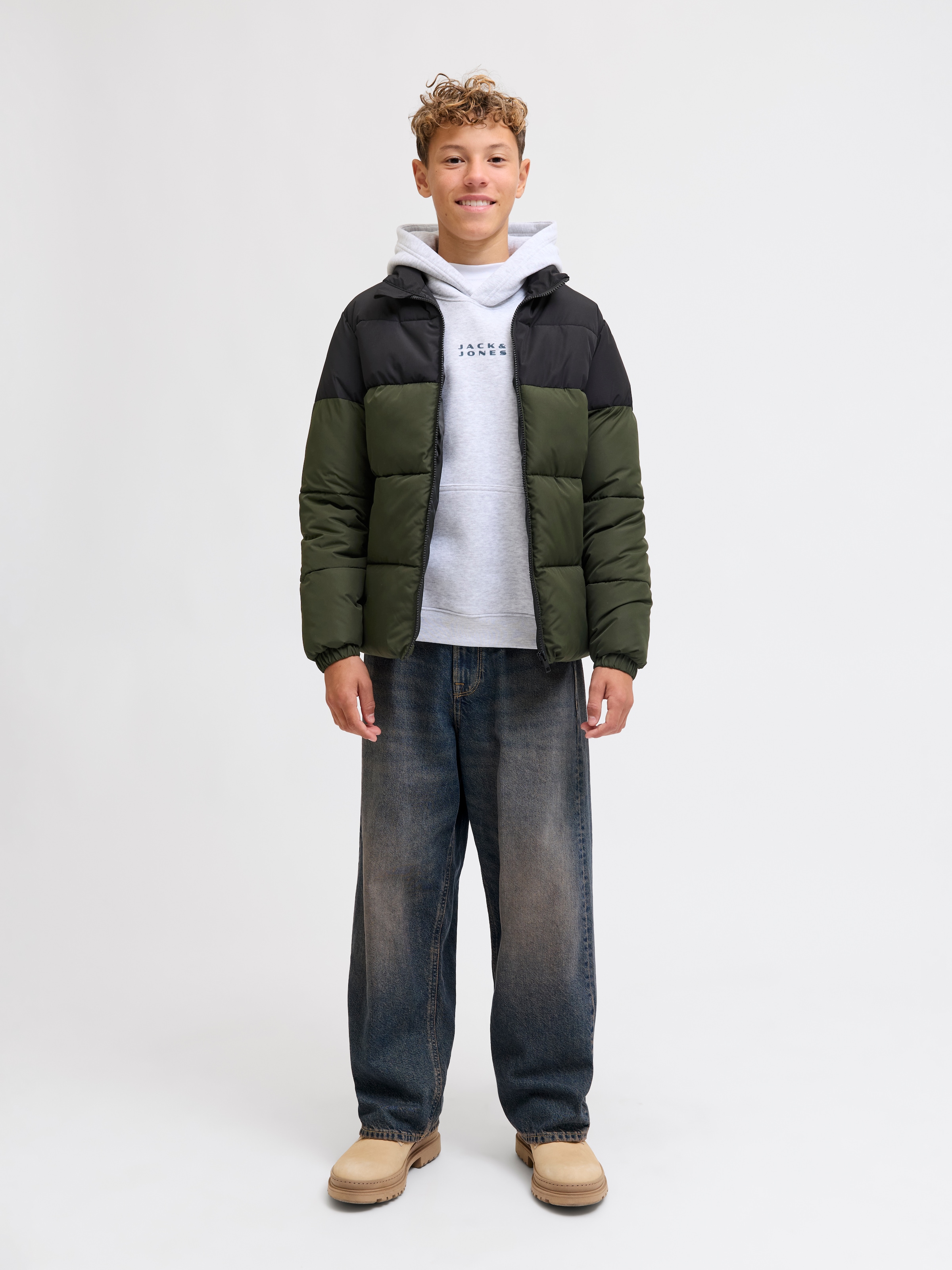 Jack & Jones Junior Steppjacke »JJMAZE PUFFER COLLAR JNR« ohne Kapuze