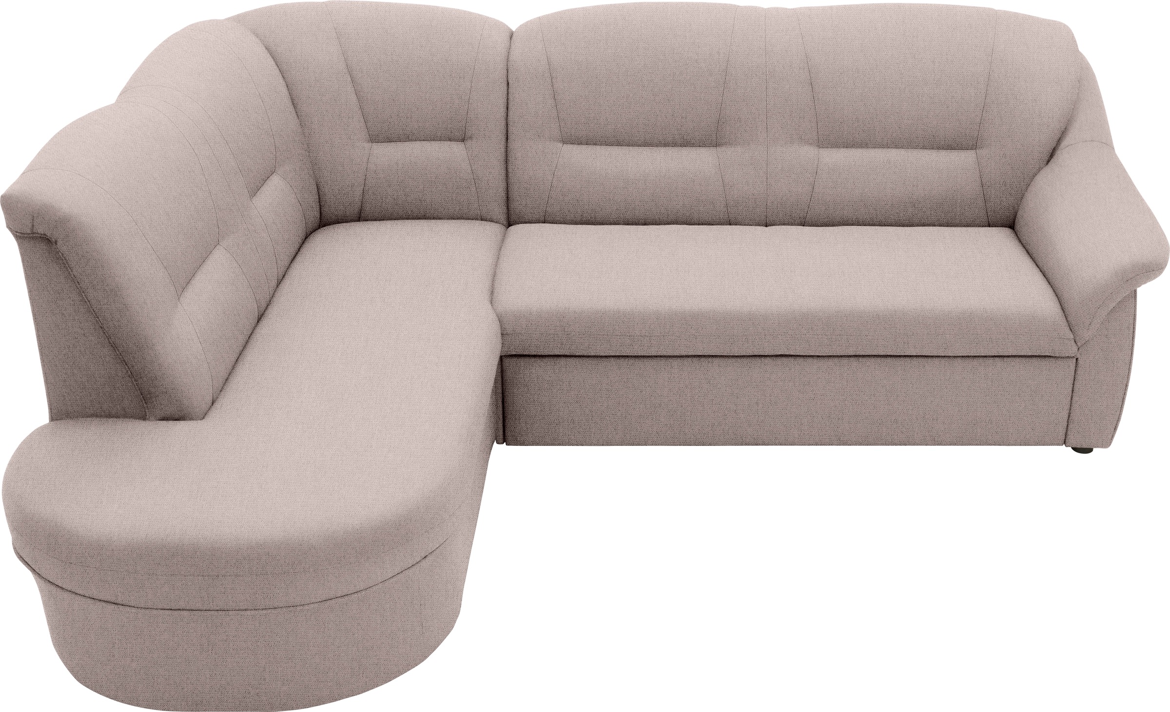 DOMO collection Ecksofa »Faenza für kleine Räume, Stellmaße 232,176cm, komfortabel, L-Form«, mit Ottomane, zeitlos, elegante Armlehnen, wahlweise mit Bettfunktion