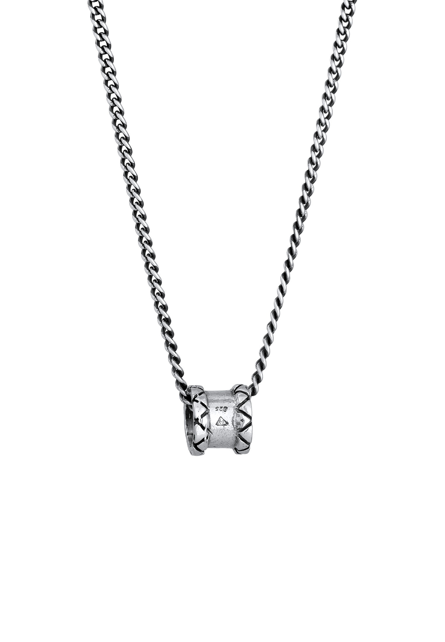 Kuzzoi Silberkette »Halskette Herren Erbskette Oxidiert Ring Basic 925 Silber«