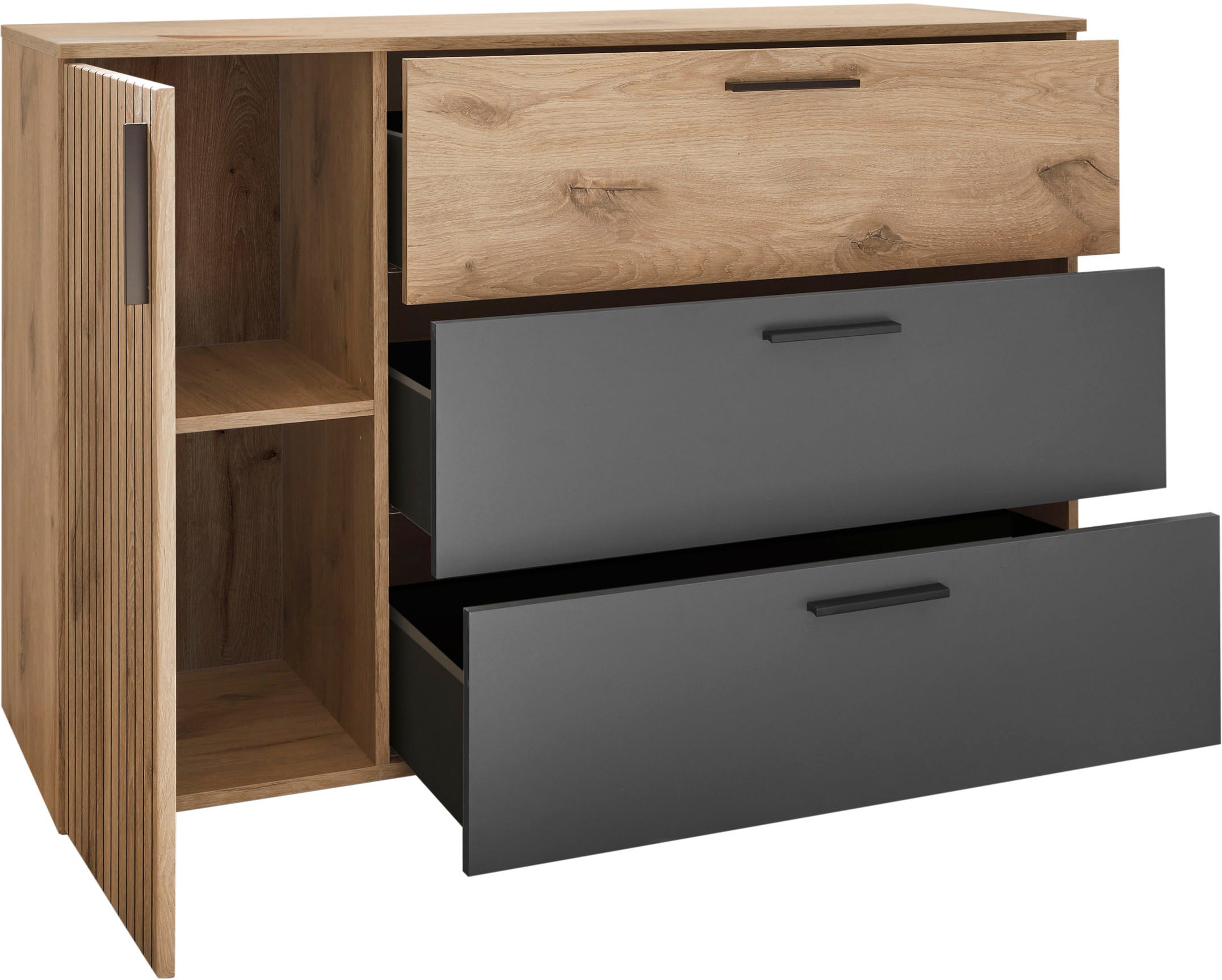 Schlafkontor Kombikommode »Daria mit 3 Schubkästen und Rillenoptik«