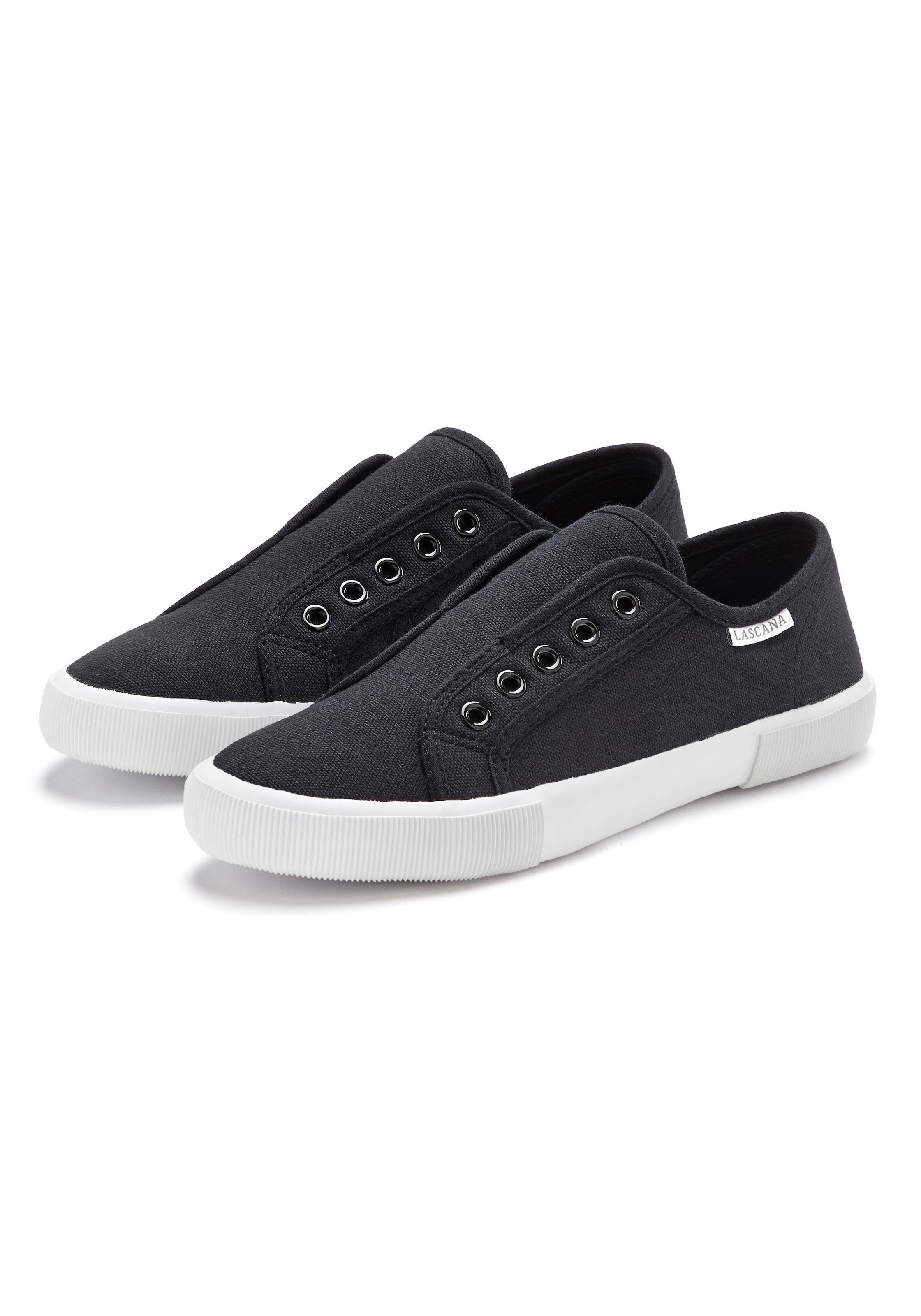 LASCANA Sneaker, Slipper, Halbschuh, Slip-On-Sneaker bequem zum Reinschlüpfen, Slip-Ons