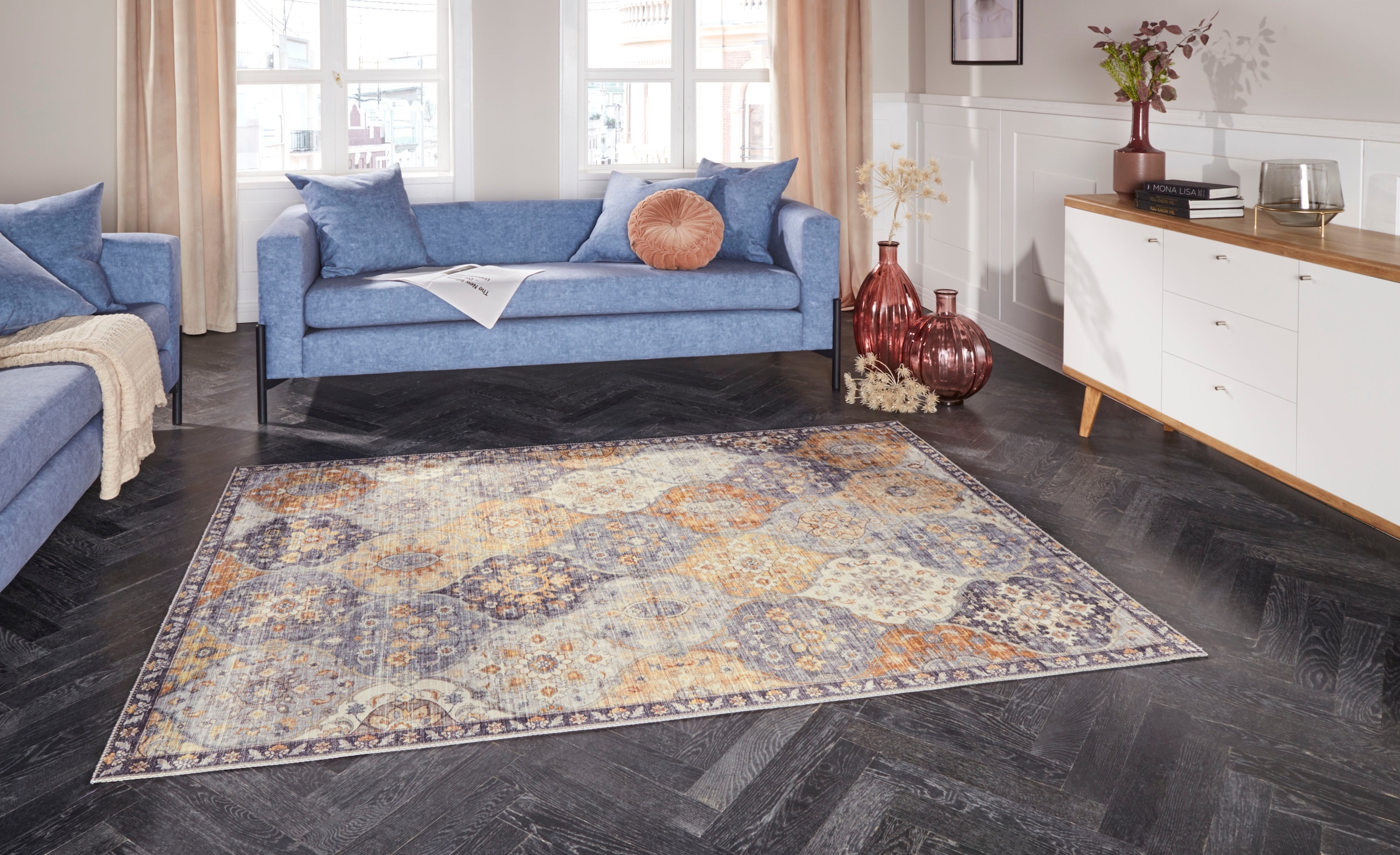 ELLE DECORATION Teppich »Kashmir OTTO Ghom«, rechteckig, Wohnzimmer, Kurzflor, Orientalisch, Vintage, Orient, Schlafzimmer bestellen bei