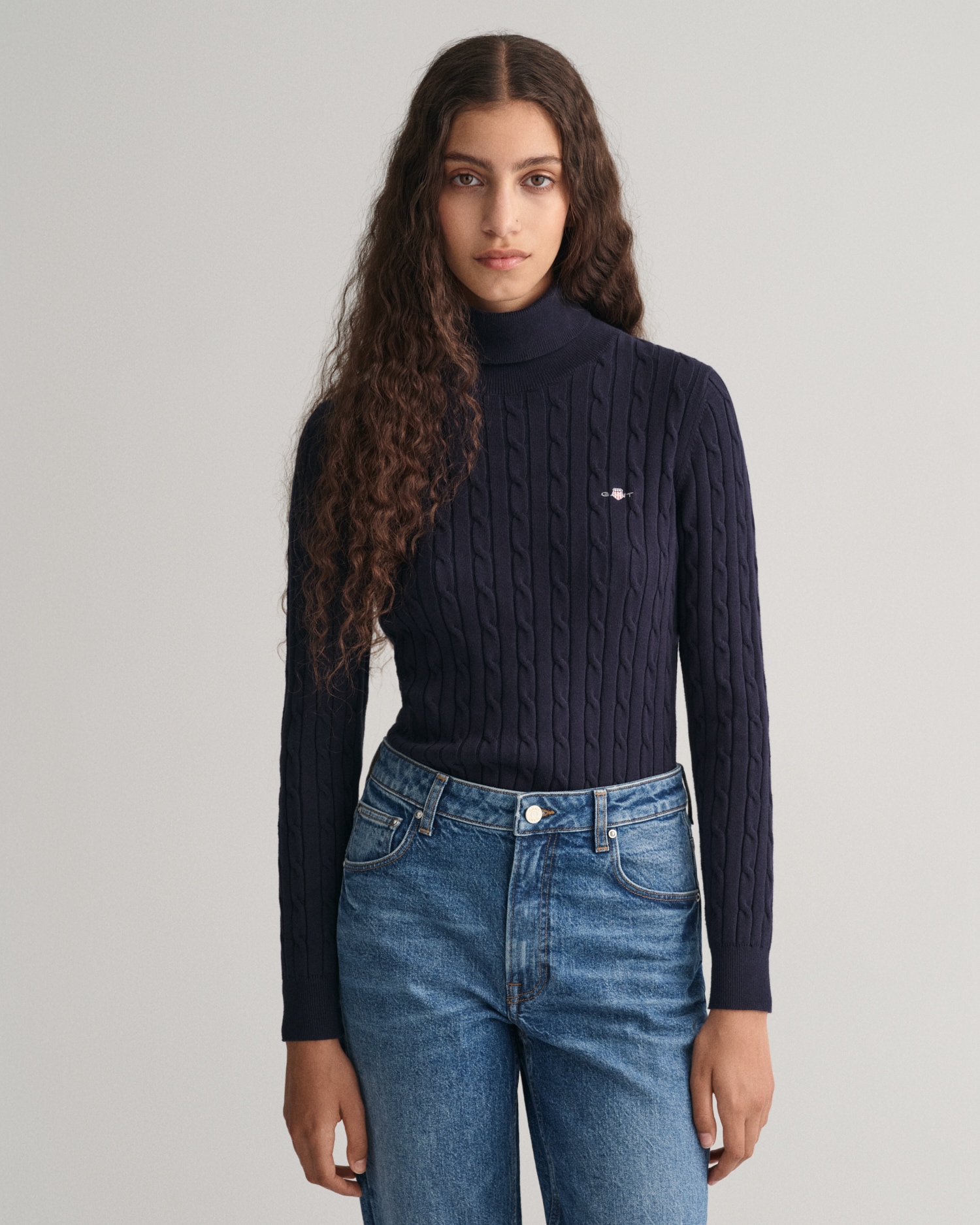 Gant Rollkragenpullover »STRETCH COTTON CABLE TURTLENECK«, mit Zopfmuster