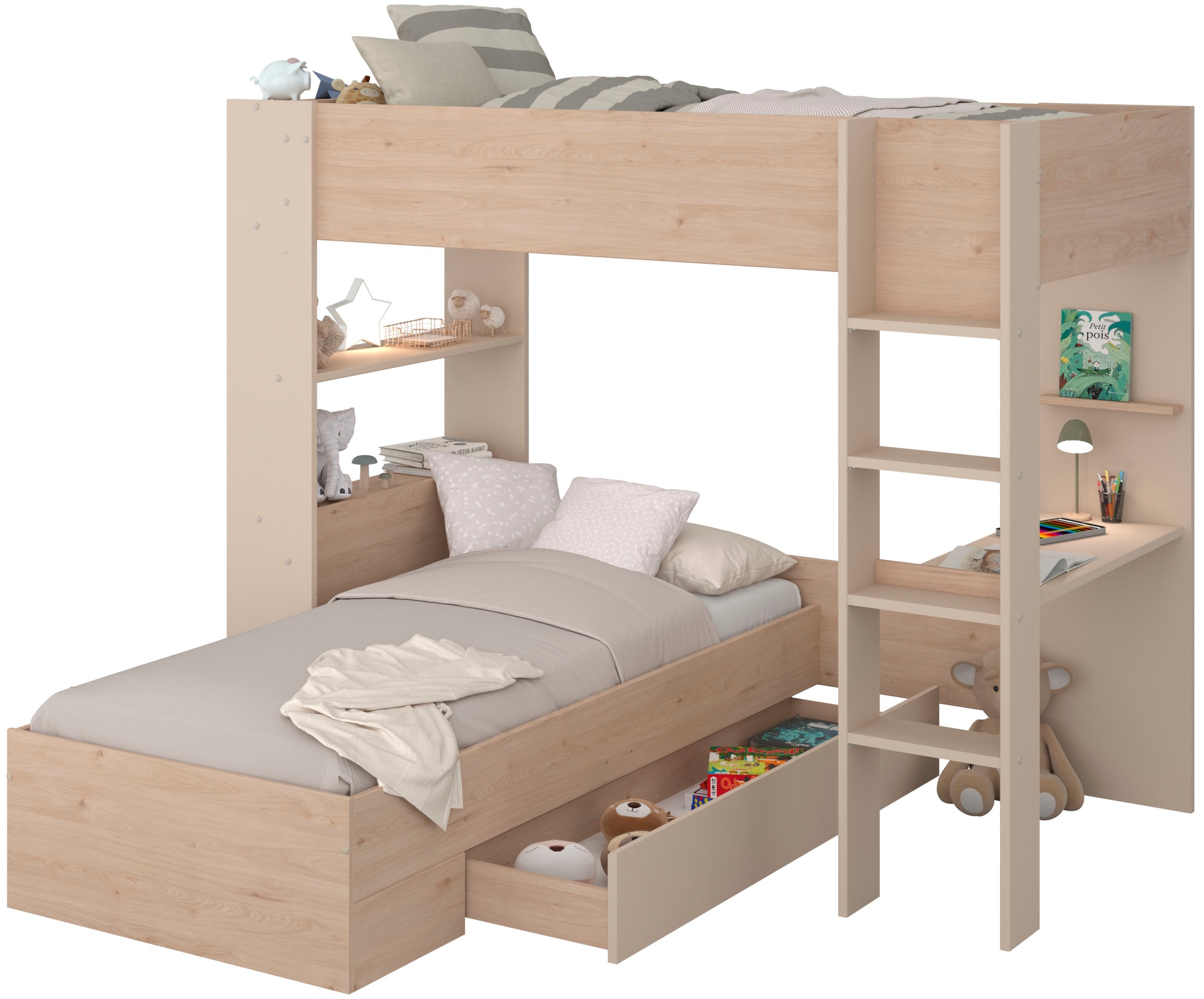 Parisot Etagenbett »Oasis 1« Set,  4 Stellvarianten möglich, incl. 2 x Matratzenauflagen