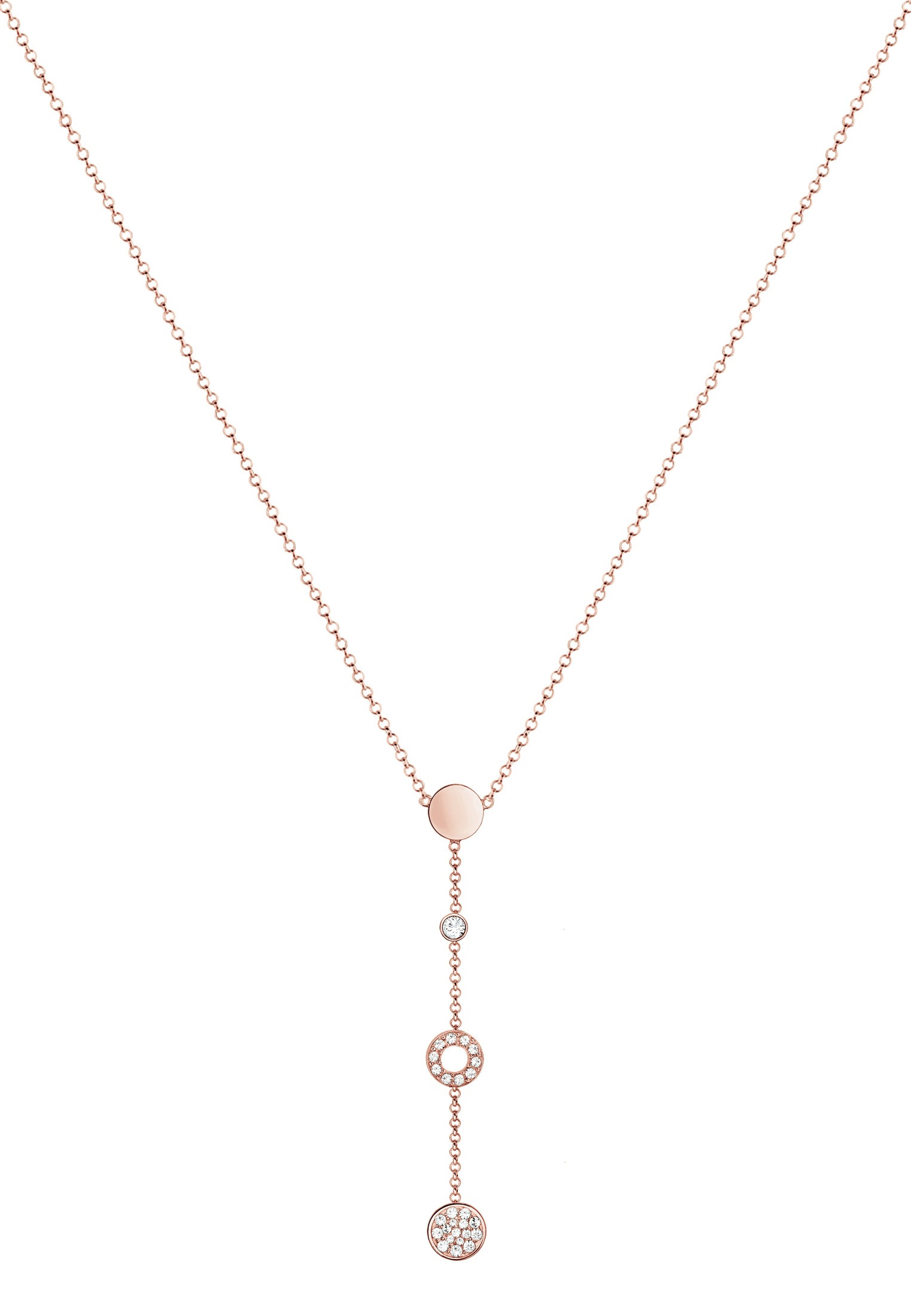 Elli Silberkette »Halskette Kreis Glas Kristalle Weiß 925 Sterling Silber«