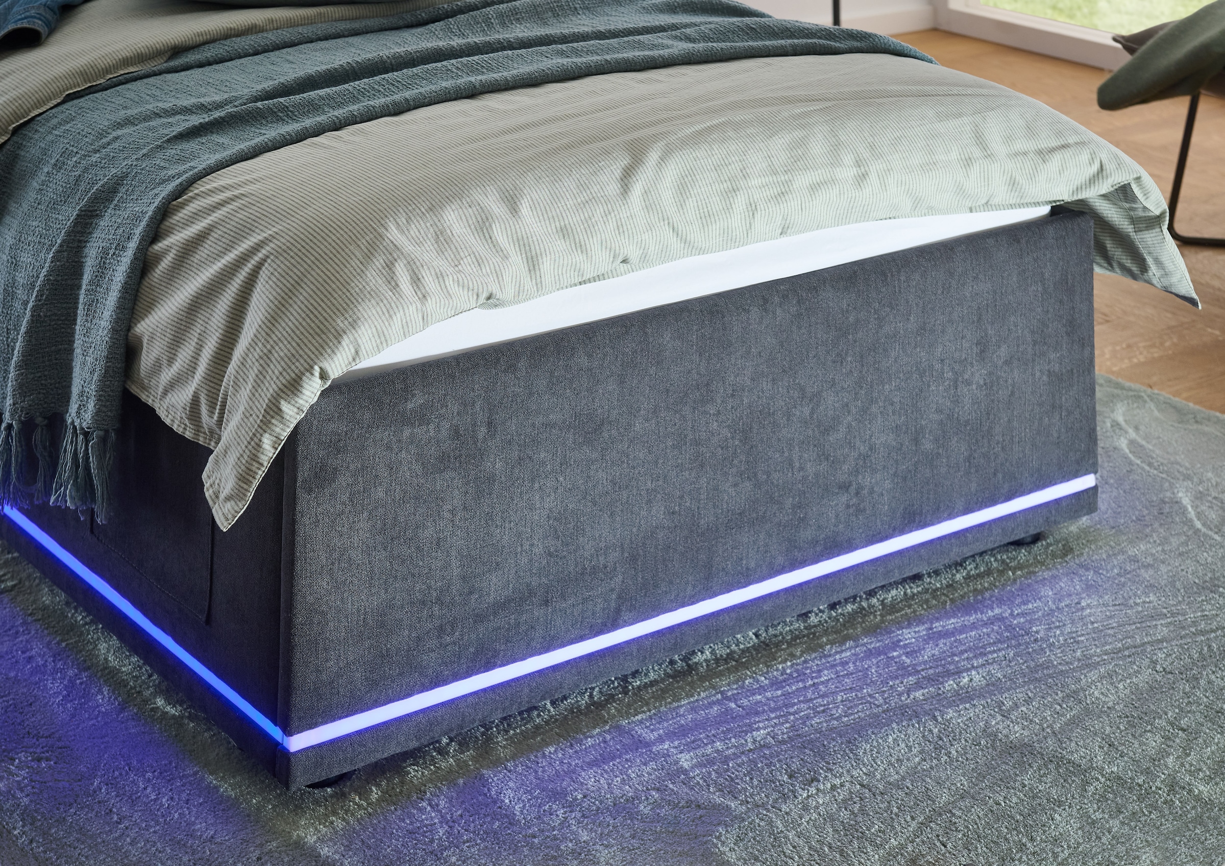 meise.möbel Polsterbett »CIRCLE inkl. LED-Beleuchtung & USB-Anschluss, wahlweise mit Bettkasten« erhältlich in den Breiten 90cm, 120cm & 140cm