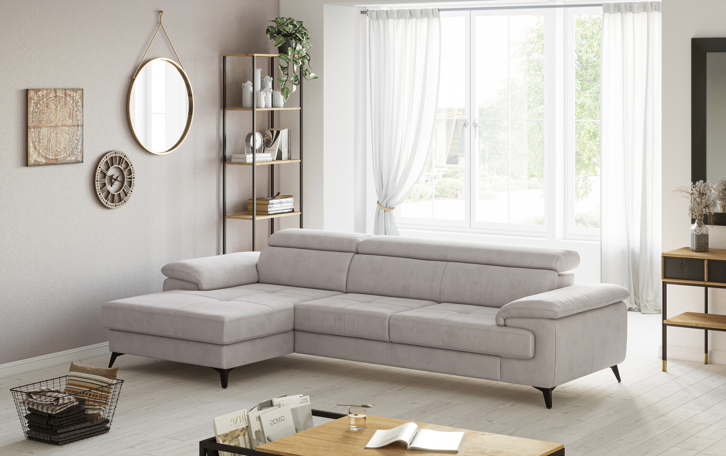 COTTA Ecksofa »Astra L-Form, B: 300 cm« mit Kopfteilverstellung, optional Bettfunktion & Bettkasten