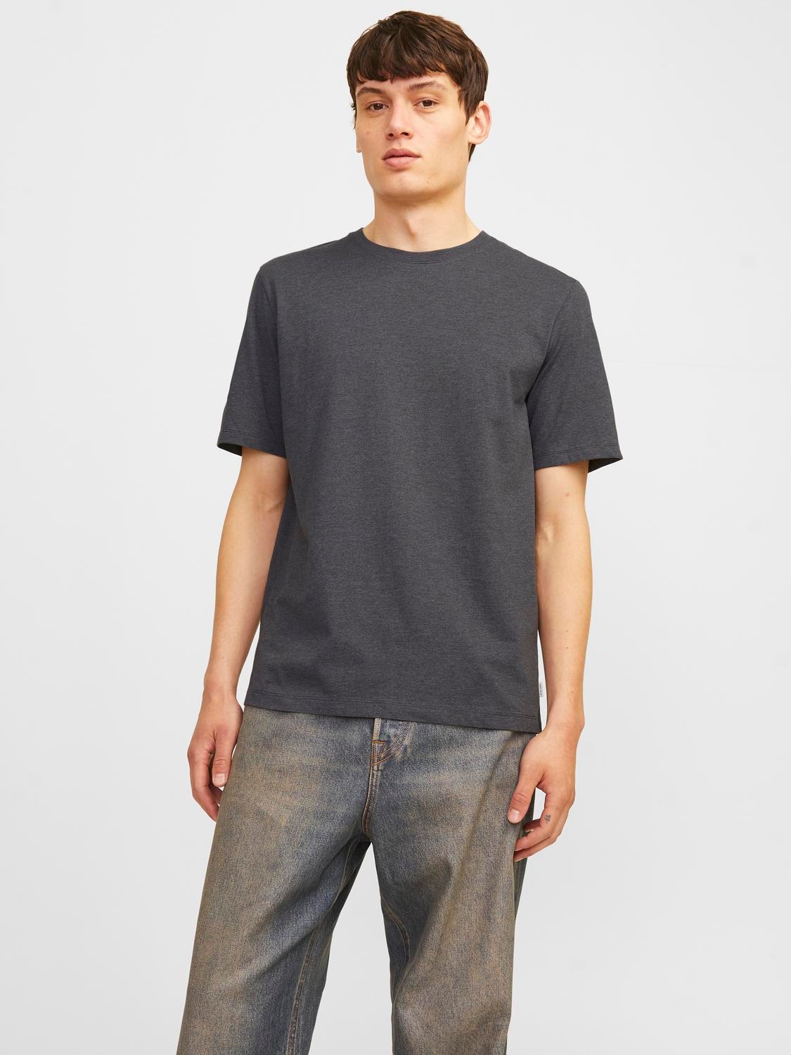 Jack & Jones Rundhalsshirt »JJEORGANIC MELANGE TEE SS O-NECK NOOS«, in Melange Optik