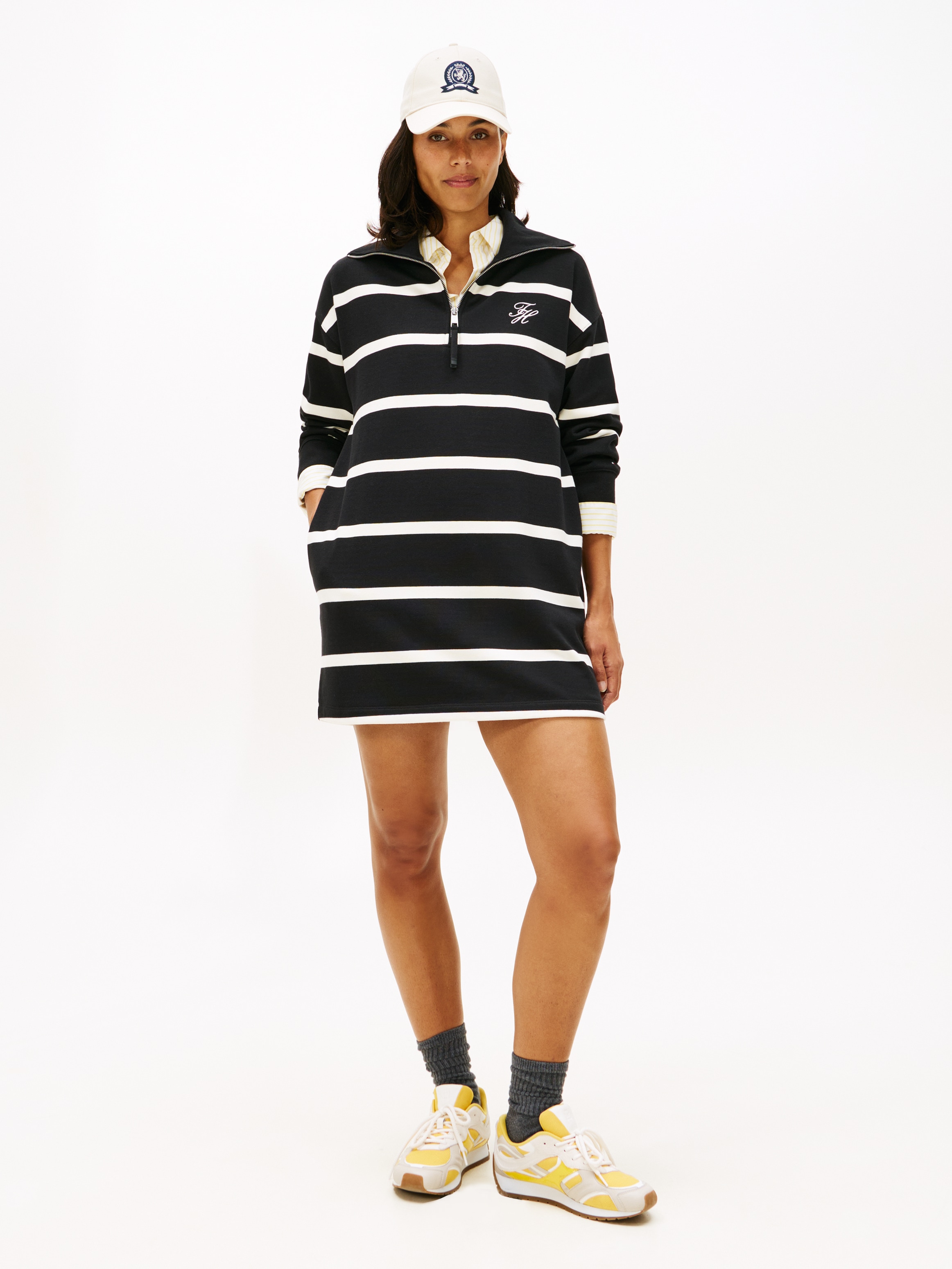 Tommy Hilfiger Minikleid »TH SCRIPT 1/2 ZIP TERRY DRESS«