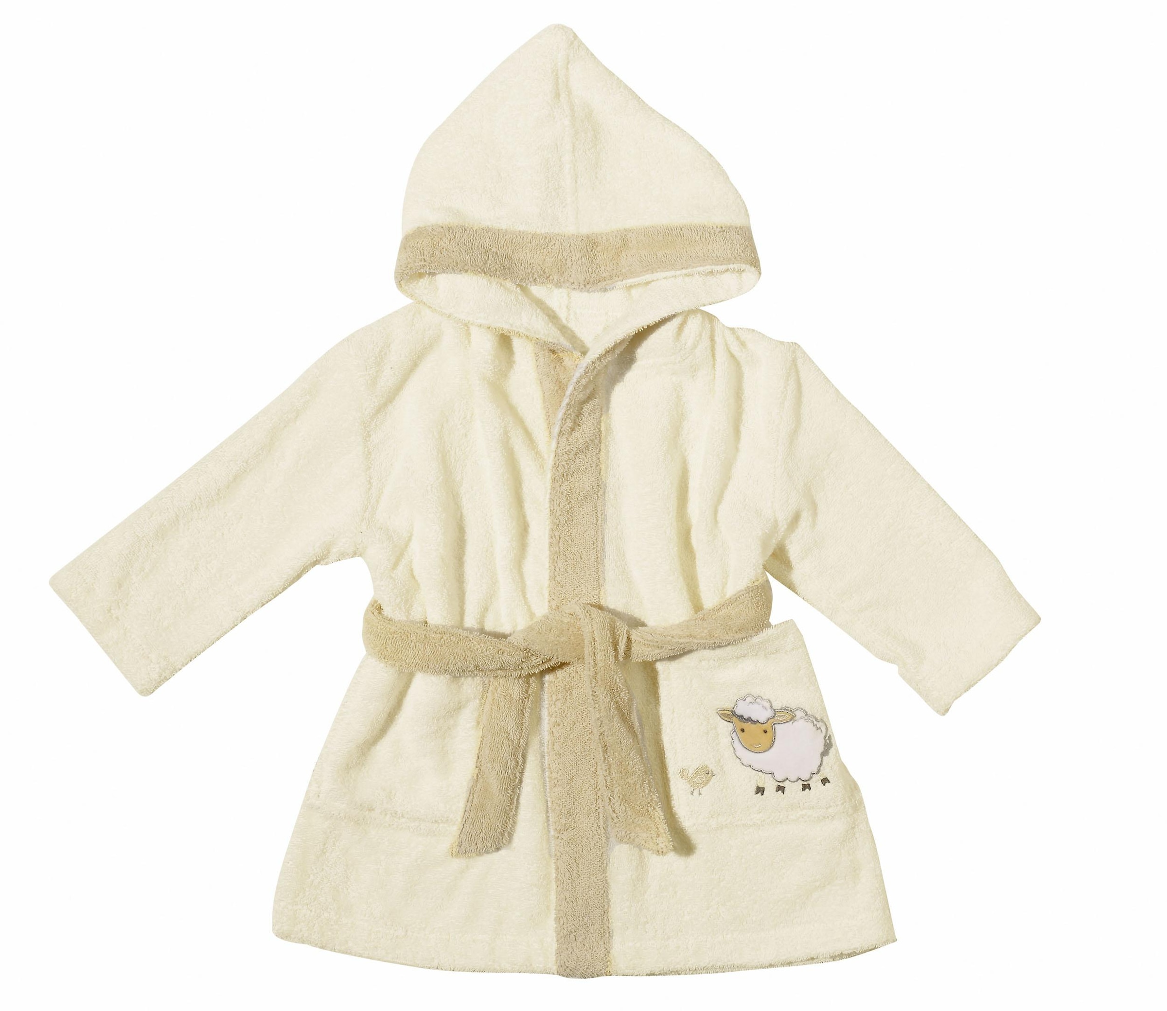 Egeria Kinderbademantel »Sheep«, (1 St.), mit Kapuze und kleiner Stickerei, Organic Cotton