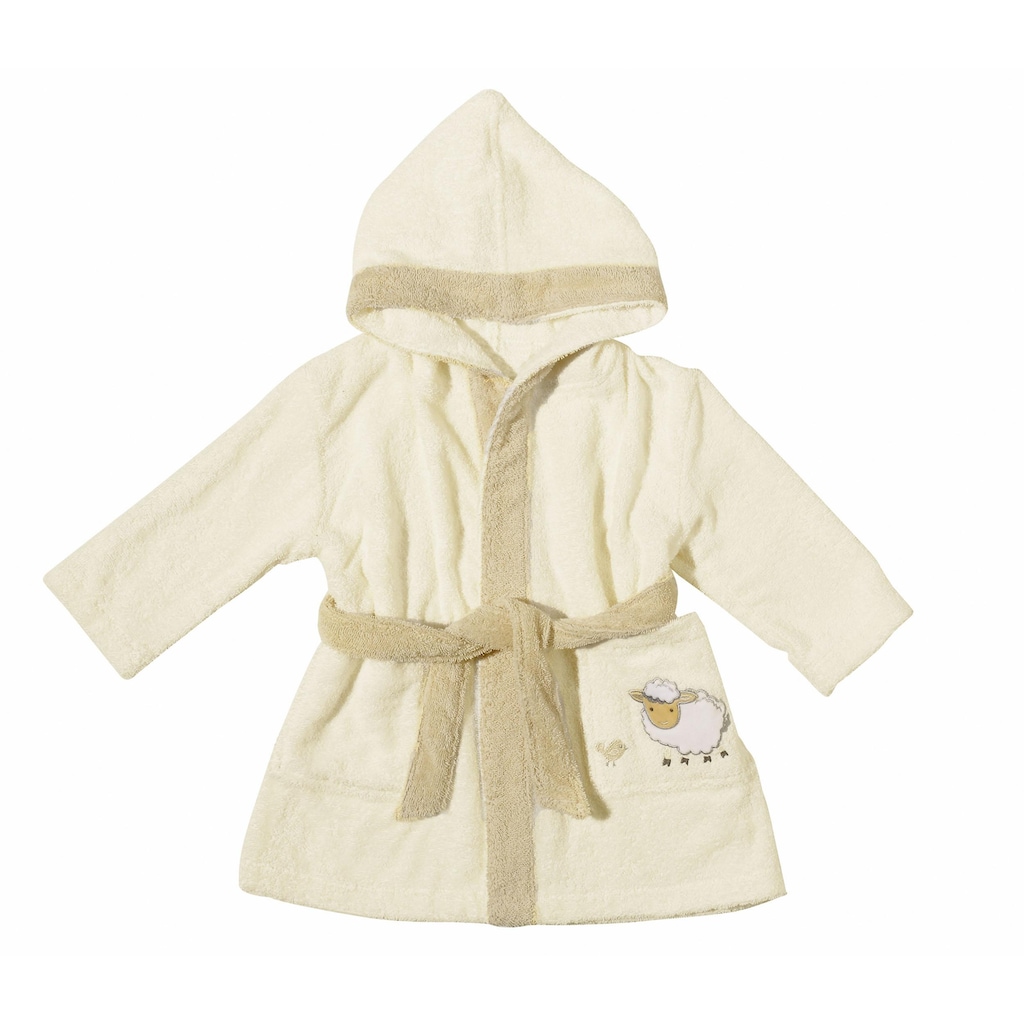 Egeria Kinderbademantel »Sheep«, (1 St.), mit Kapuze und kleiner Stickerei, Organic Cotton