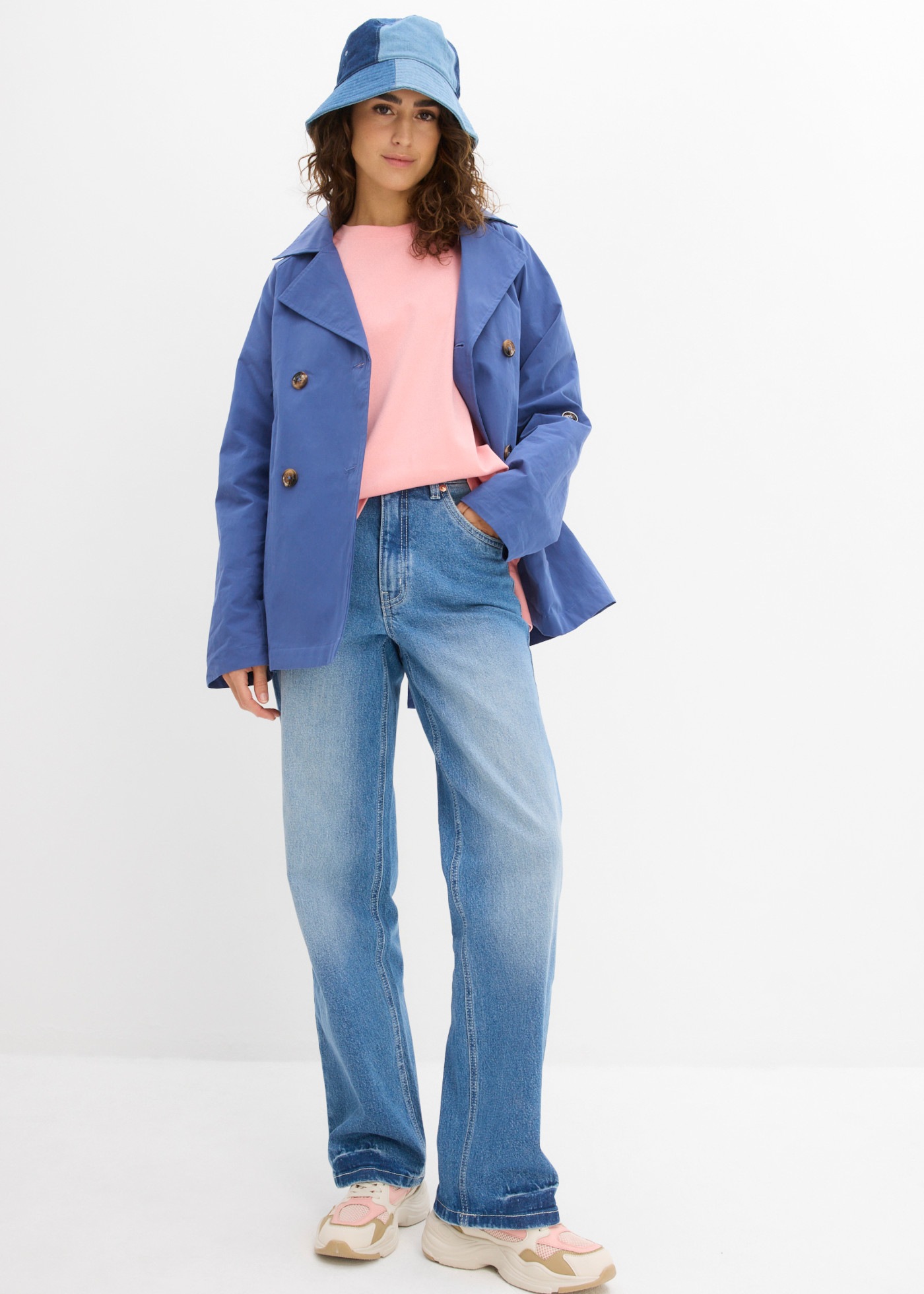 bonprix Longshirt Oversized Schnitt, Halbarm, für Frühling und Sommer