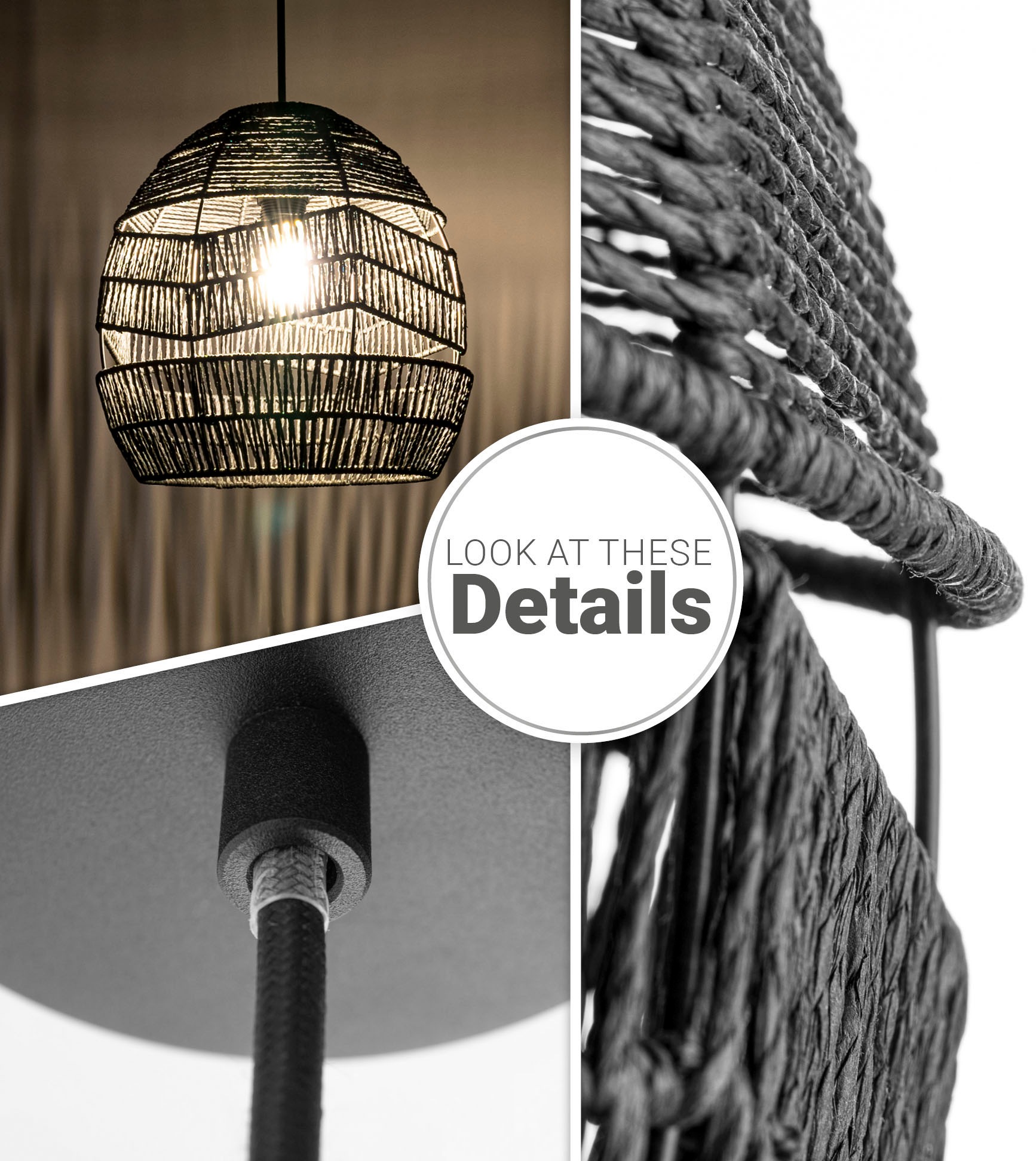 Paco Home Pendelleuchte »VILLA«, Leuchtmittel E27 | ohne Leuchtmittel, Pendelleuchte Hängeleuchte Vintage Rustikal LED Boho Papier E27