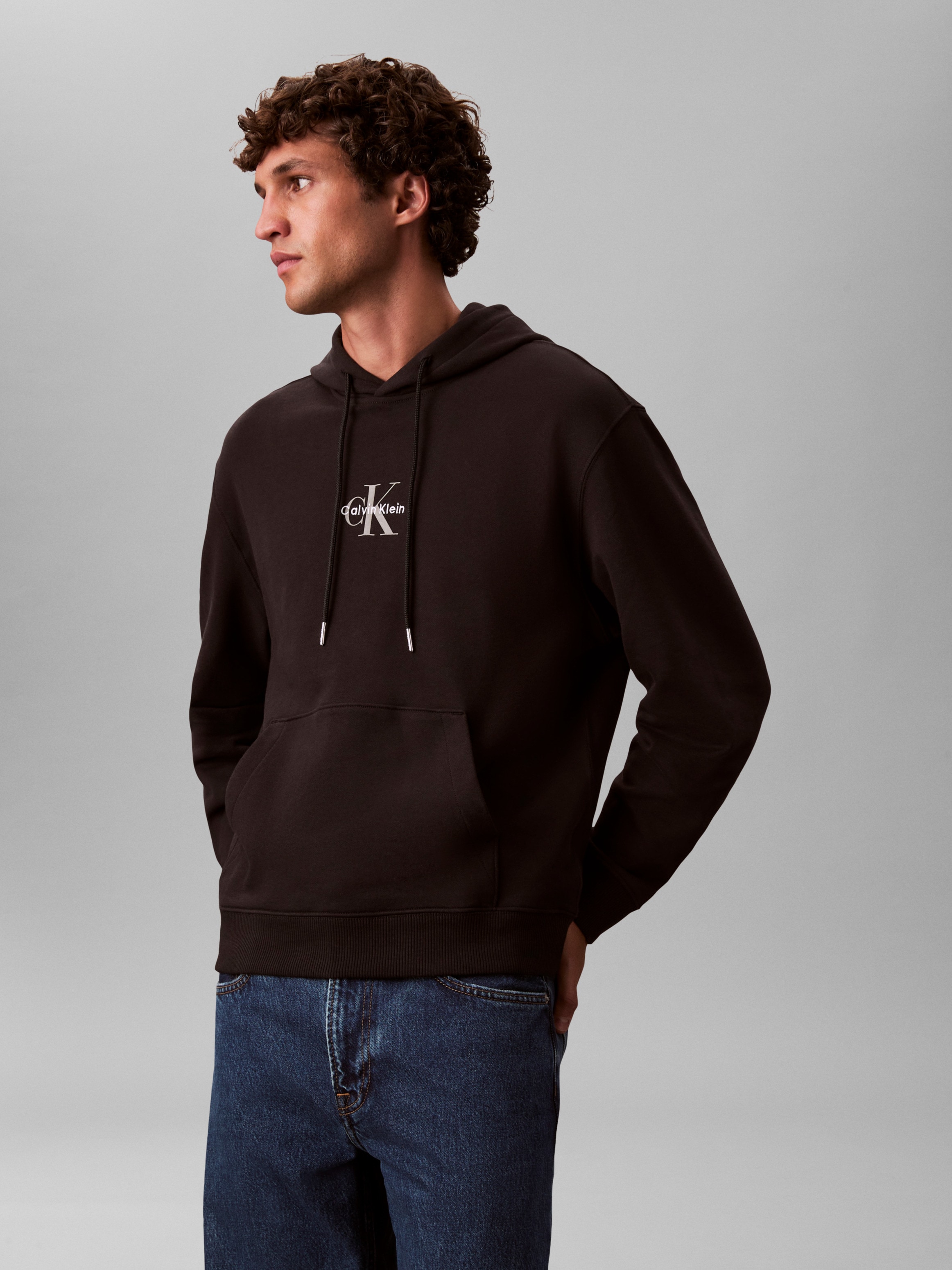 Calvin Klein Sweatshirt »LS EU 350TERRY MICRO MONOLOGO HO«, Kapuze, regular fit
