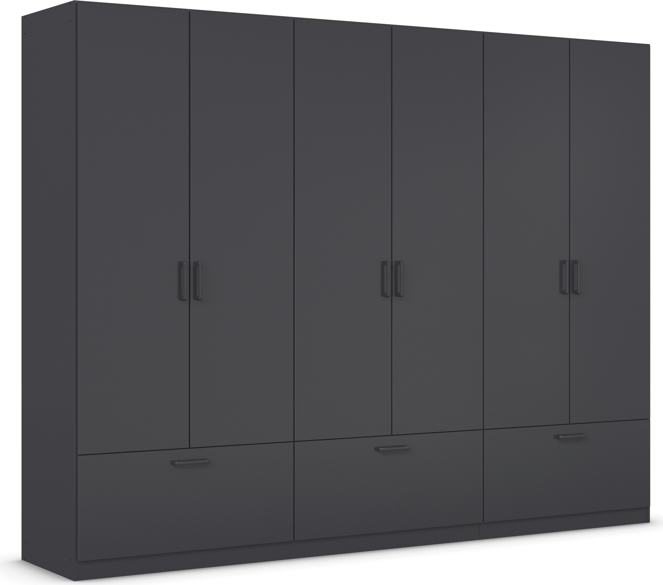 rauch Drehtürenschrank »Kleiderschrank Schrank Garderobe Wäscheschrank BARI«, mit Schubkästen und modernem Griff in Graumetallic MADE IN GERMANY