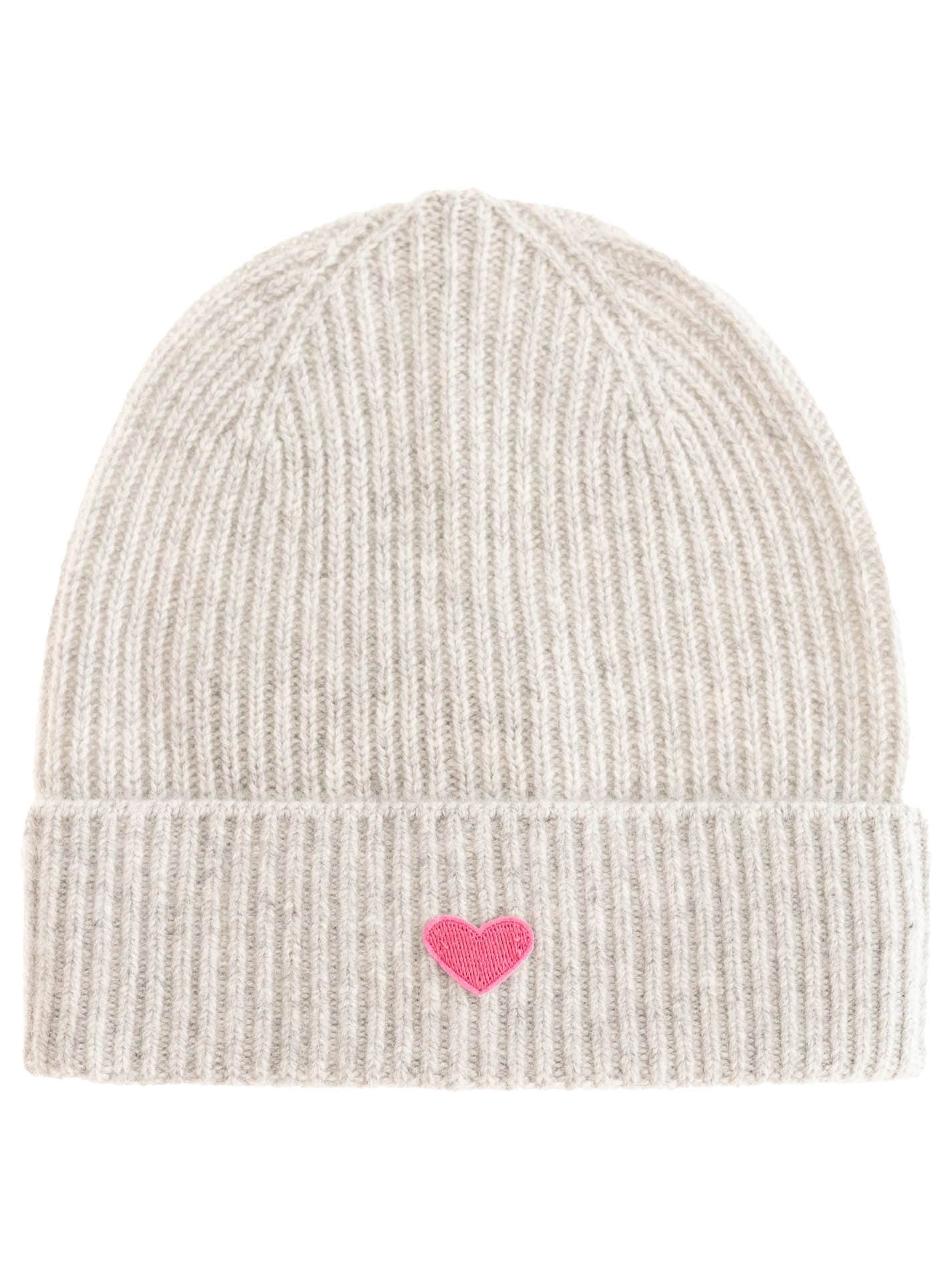 Zwillingsherz Beanie »Beanie with Heart-Patch« Rippstrick, mit breitem Umschlag, wärmend