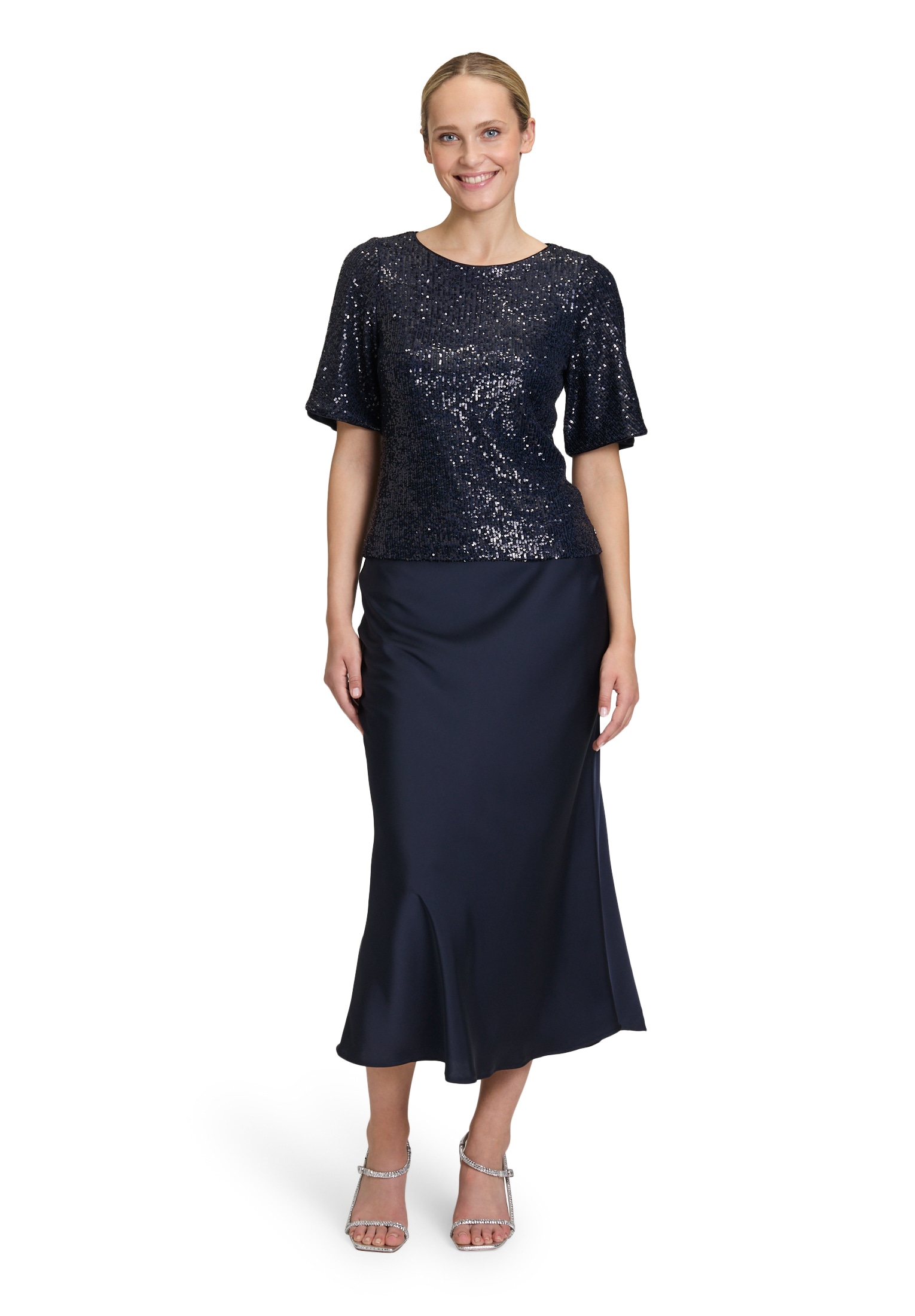 Vera Mont T-Shirt »Pailletten-Bluse mit Flügelärmeln«