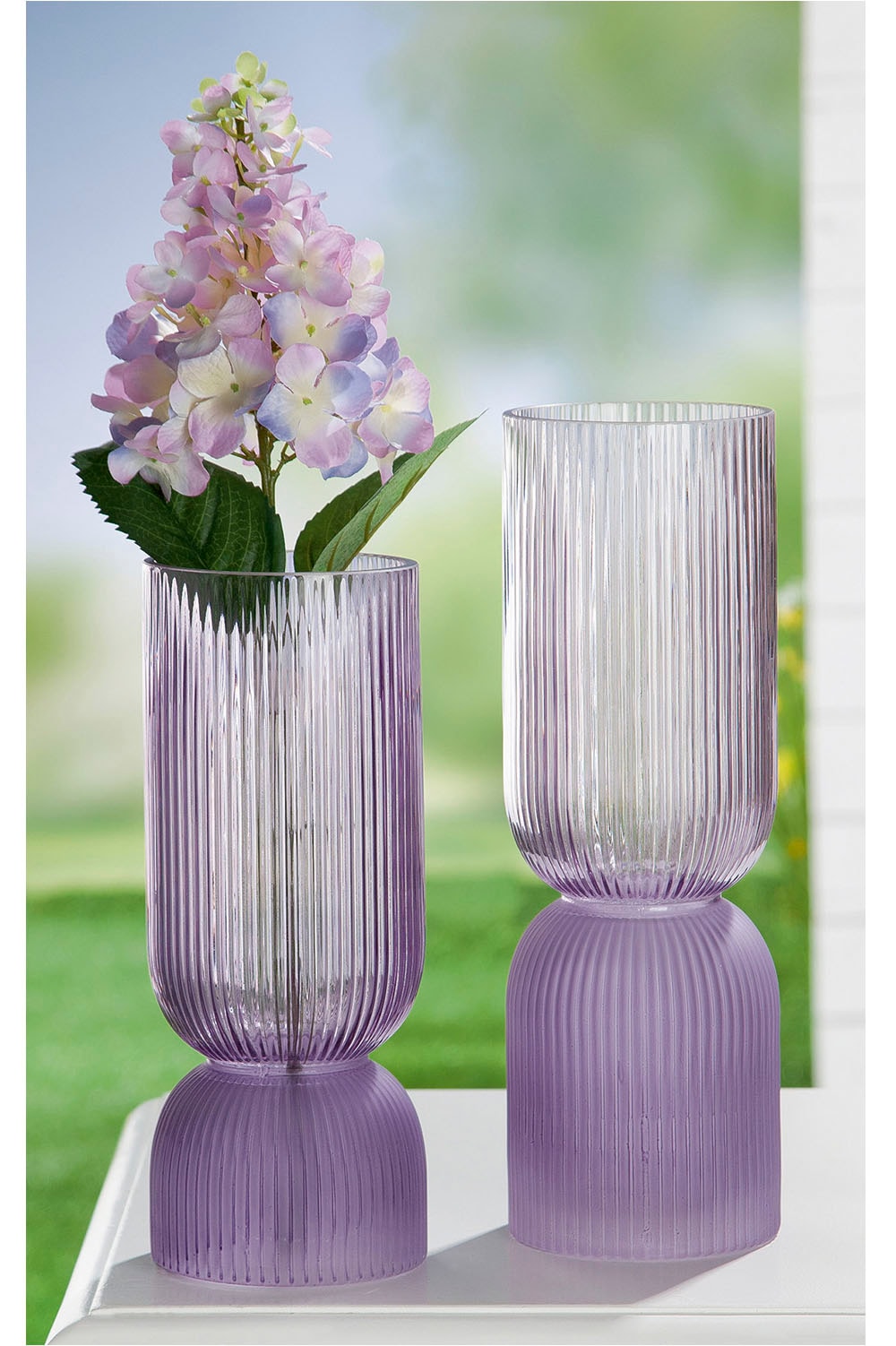 GILDE Tischvase »Vase Duppo, aus Glas, Ø ca. 10 cm«, (1 St.), Vasenöffnung ca. 9 cm