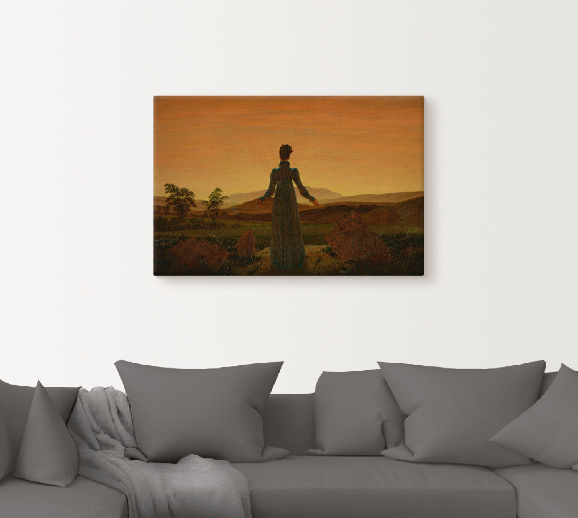 Artland Wandbild »Frau vor der untergehenden Sonne«, Frau, (1 St.), als Alubild, Leinwandbild, Wandaufkleber oder Poster in versch. Größen