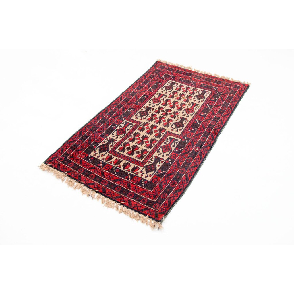morgenland Wollteppich »Belutsch Teppich handgeknüpft rot«, rechteckig