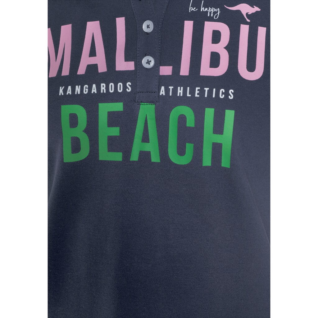 KangaROOS Poloshirt, mit großem Malibu-Beach Logo-Druck - NEUE KOLLEKTION