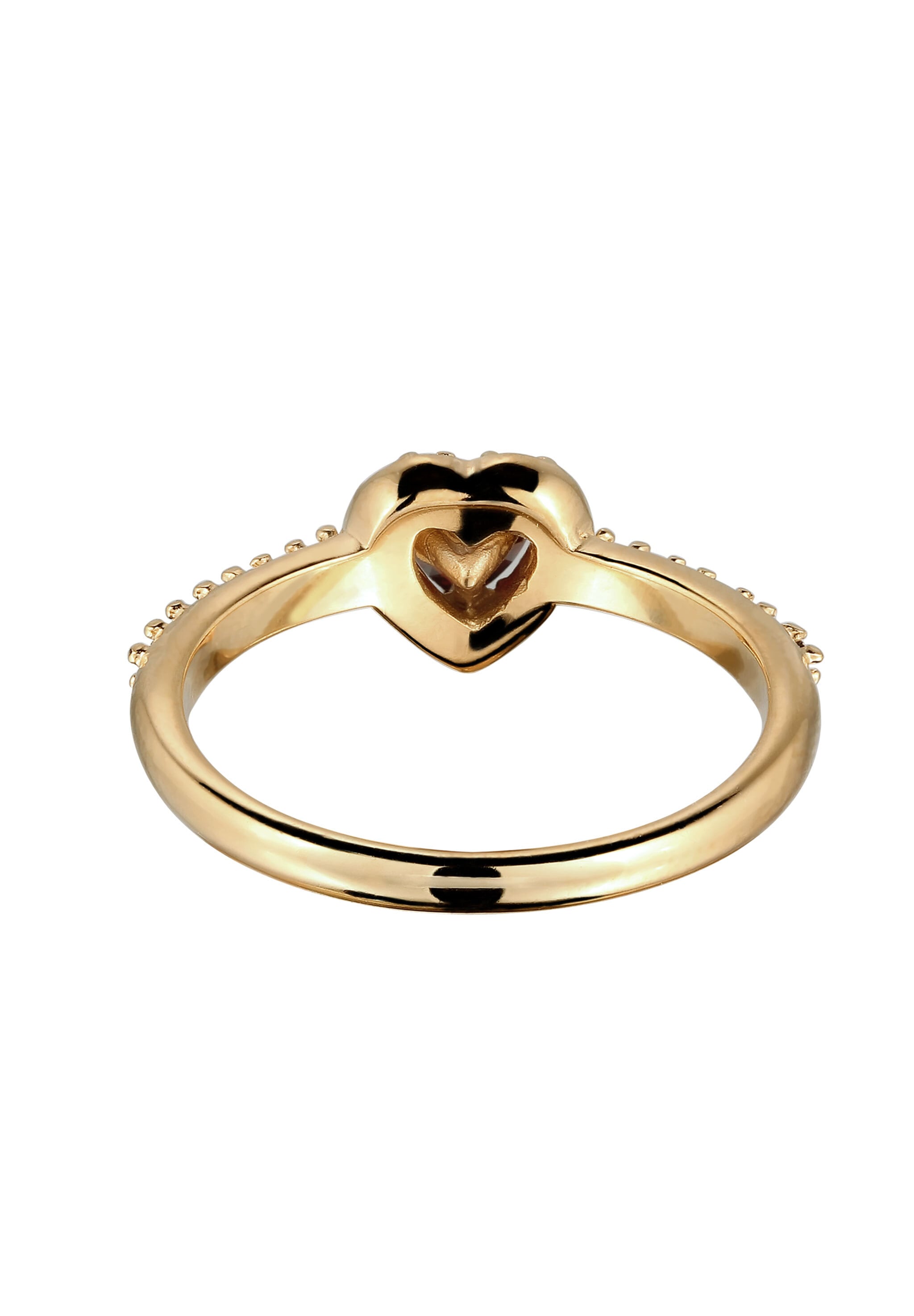 Elli Silberring »Ring Herz Swarovski(R) Kristalle Zirkonia Rot 925 Sterling Silber vergoldet«