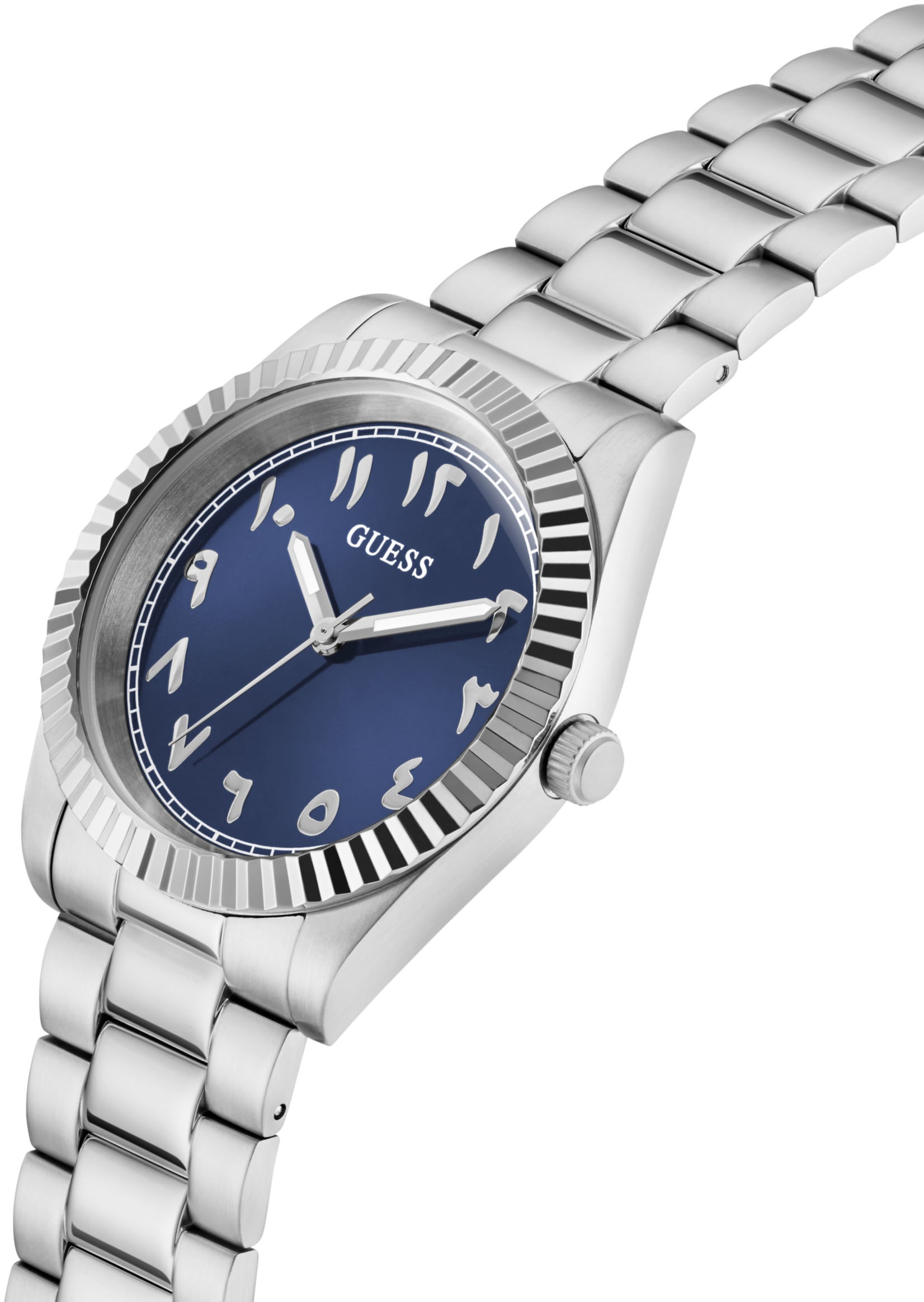 Guess Quarzuhr »CONNOISSEUR« Armbanduhr, Herrenuhr, Edelstahlarmband, analog